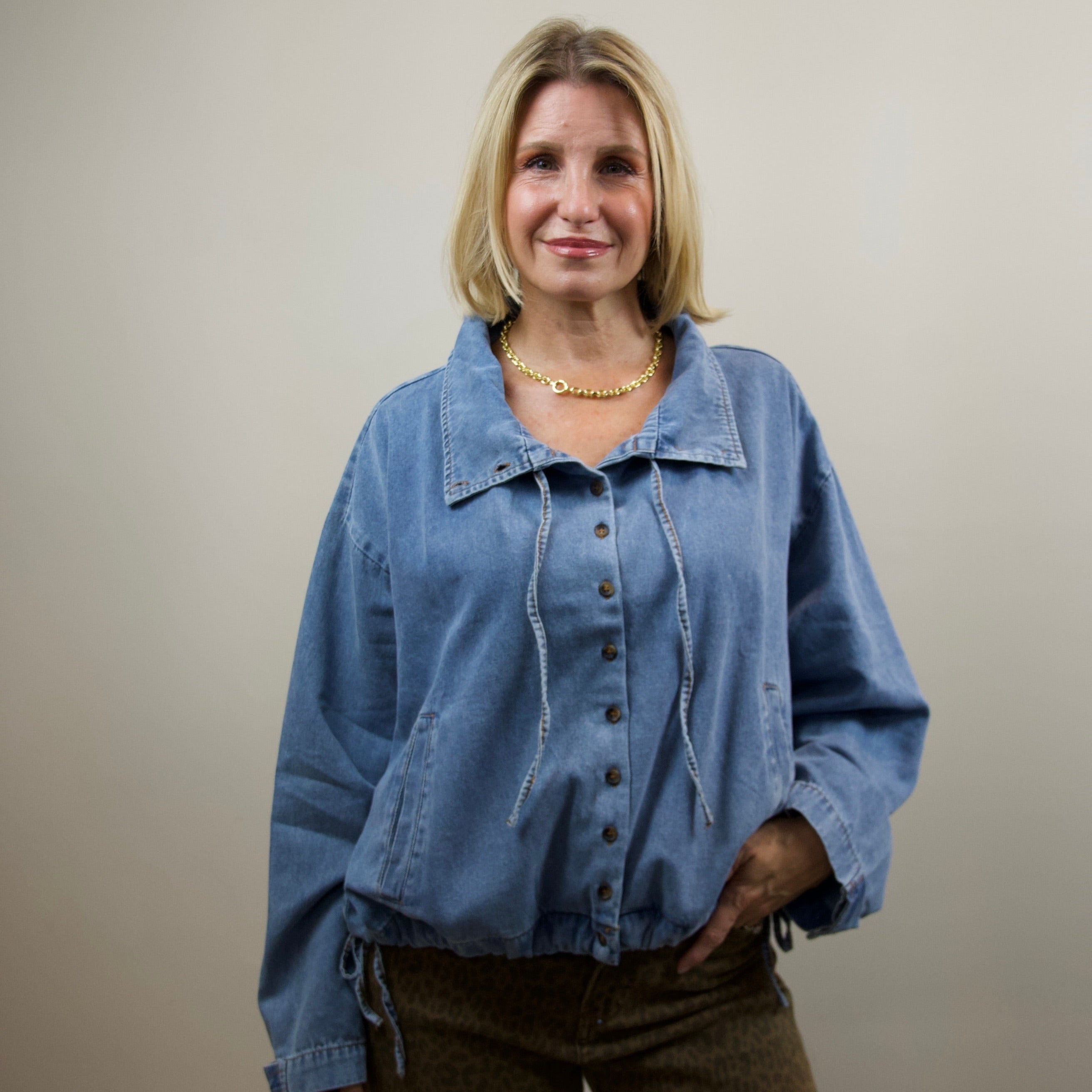 Lightweight Washed Denim Jacket