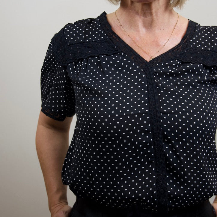 Polka Dot Lace Blouse