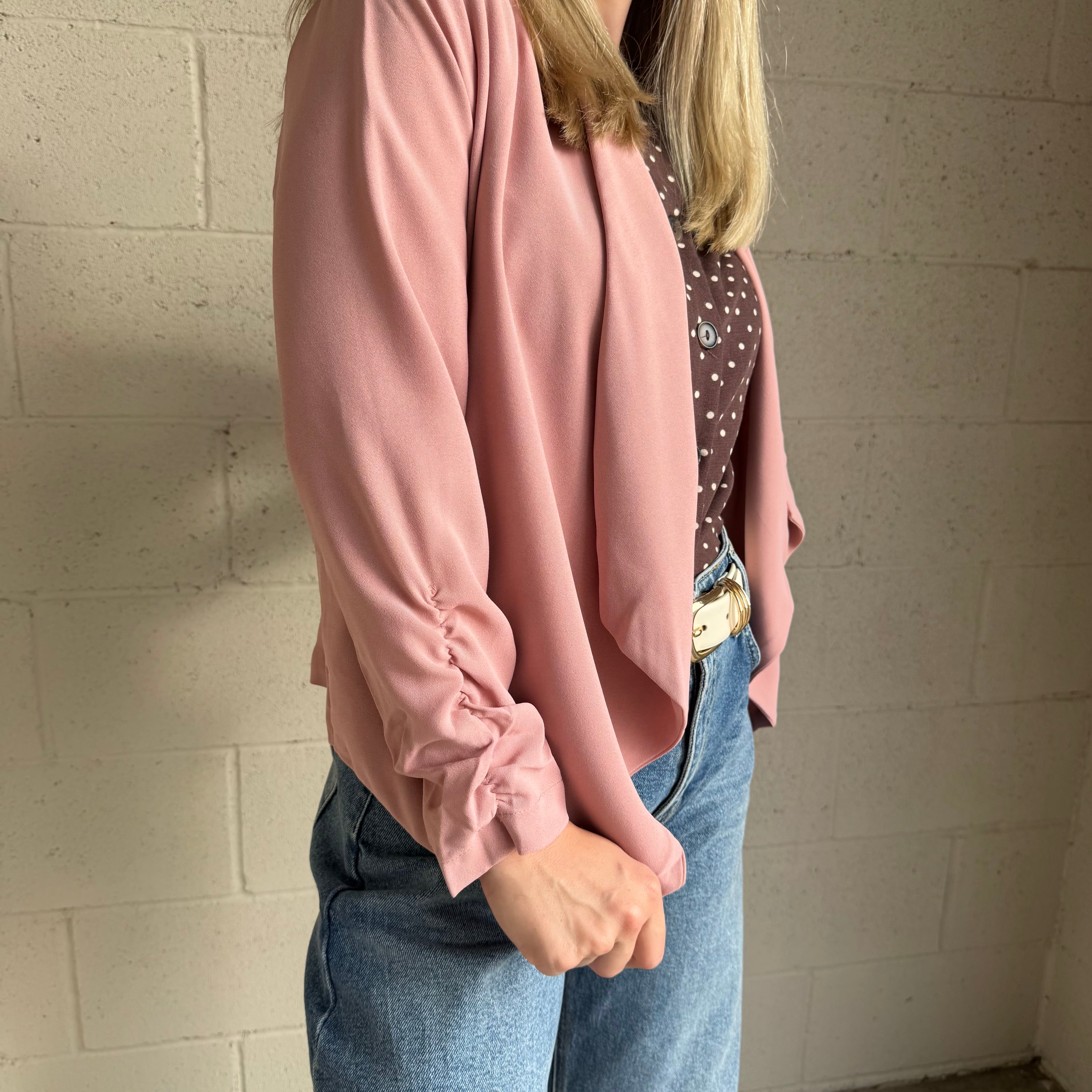 Pink 3/4 Sleeve Blazer