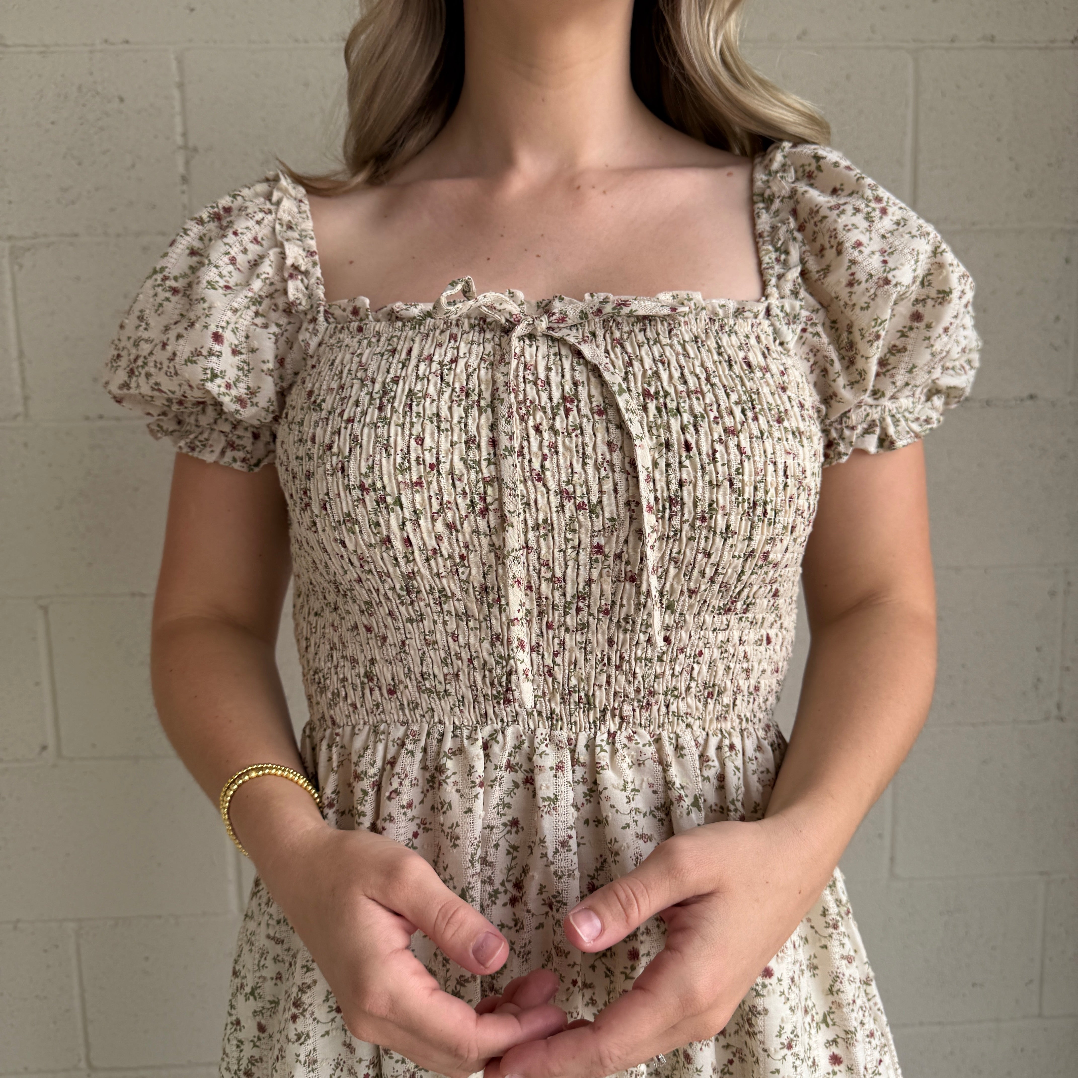 Floral Smocked Midi Dress