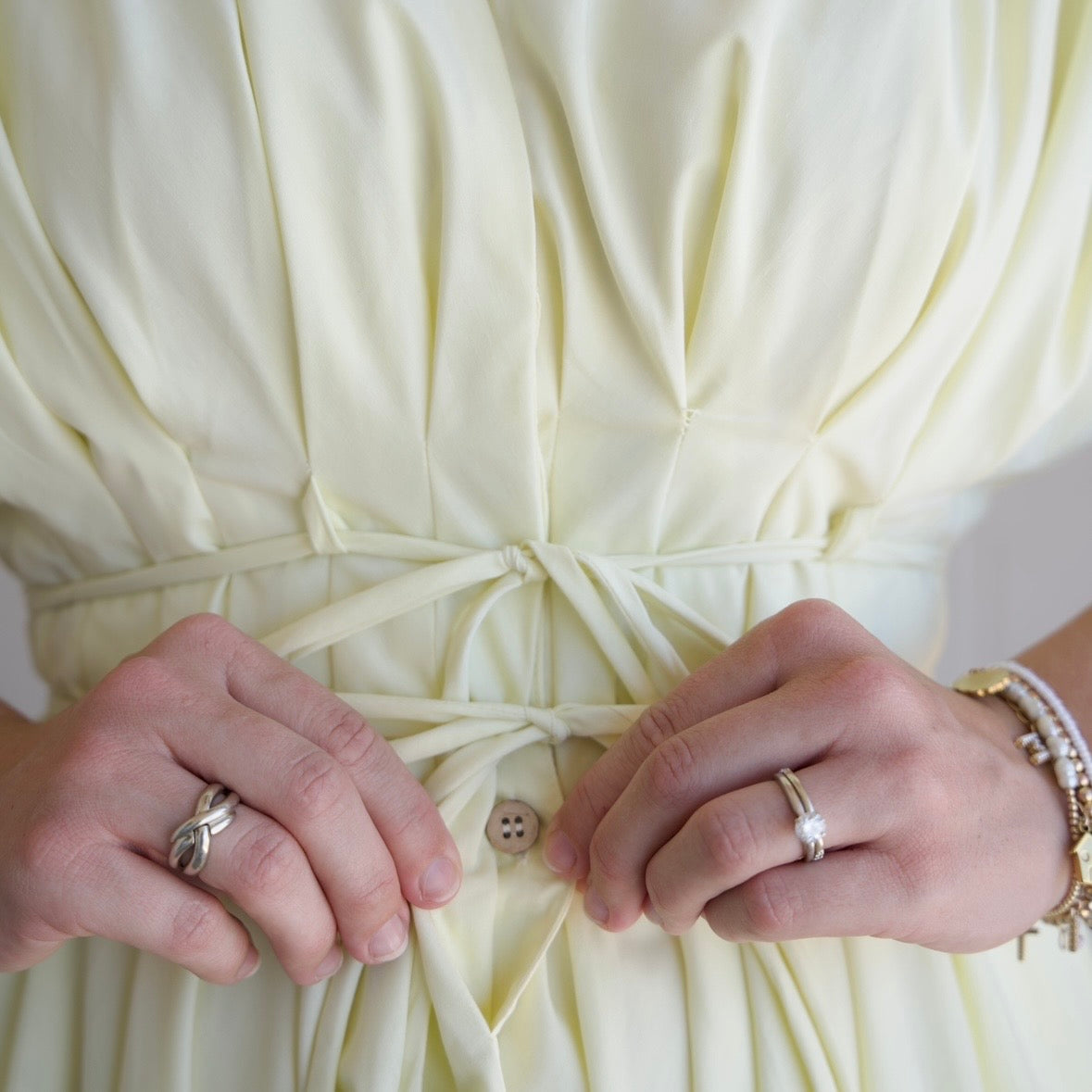 Pleated Detail Belted Maxi Dress
