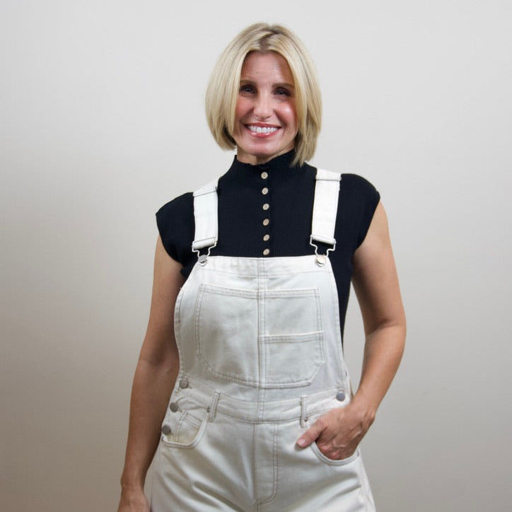 Wide Leg Cropped Overalls