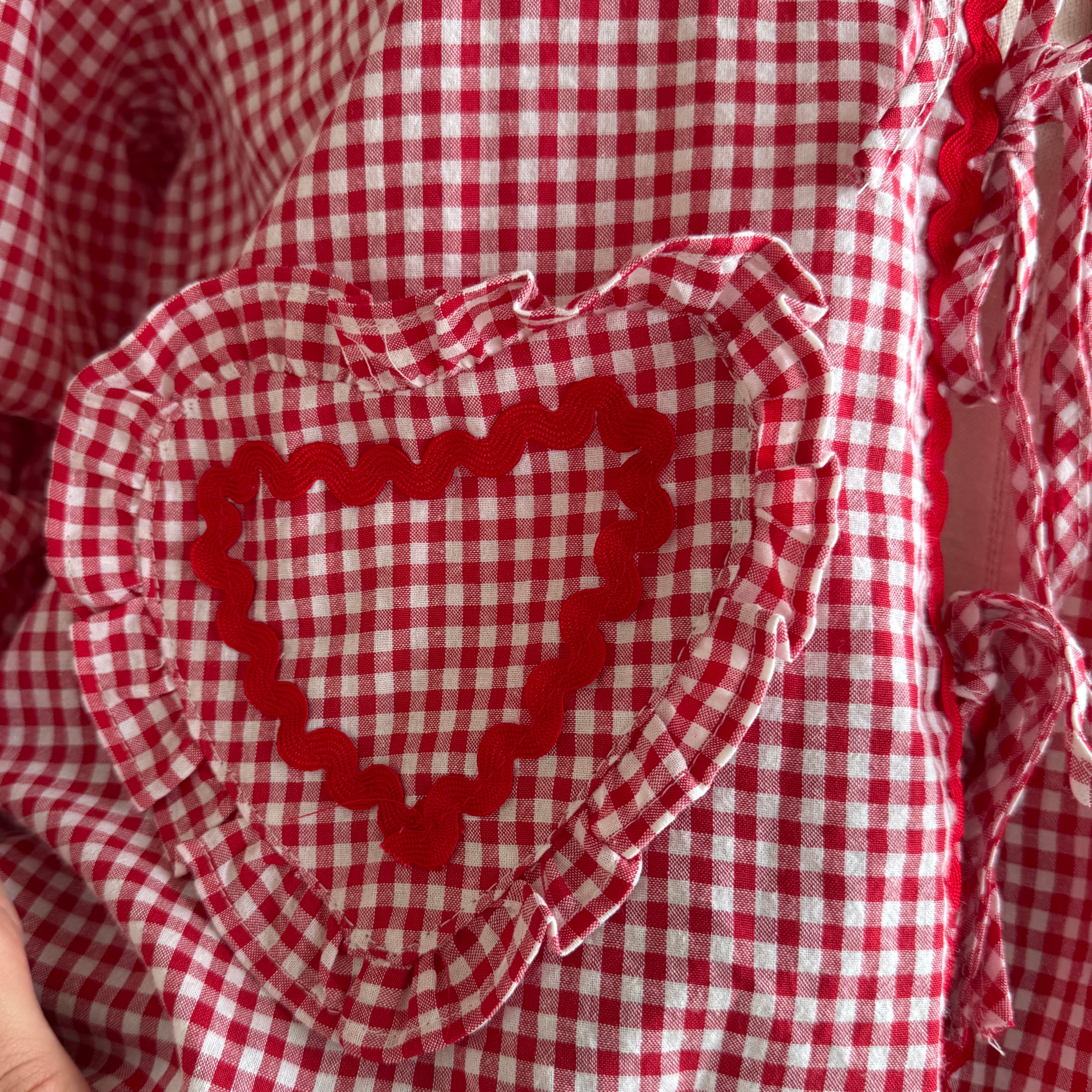 Pink Heart Front Tie Sleeve Top