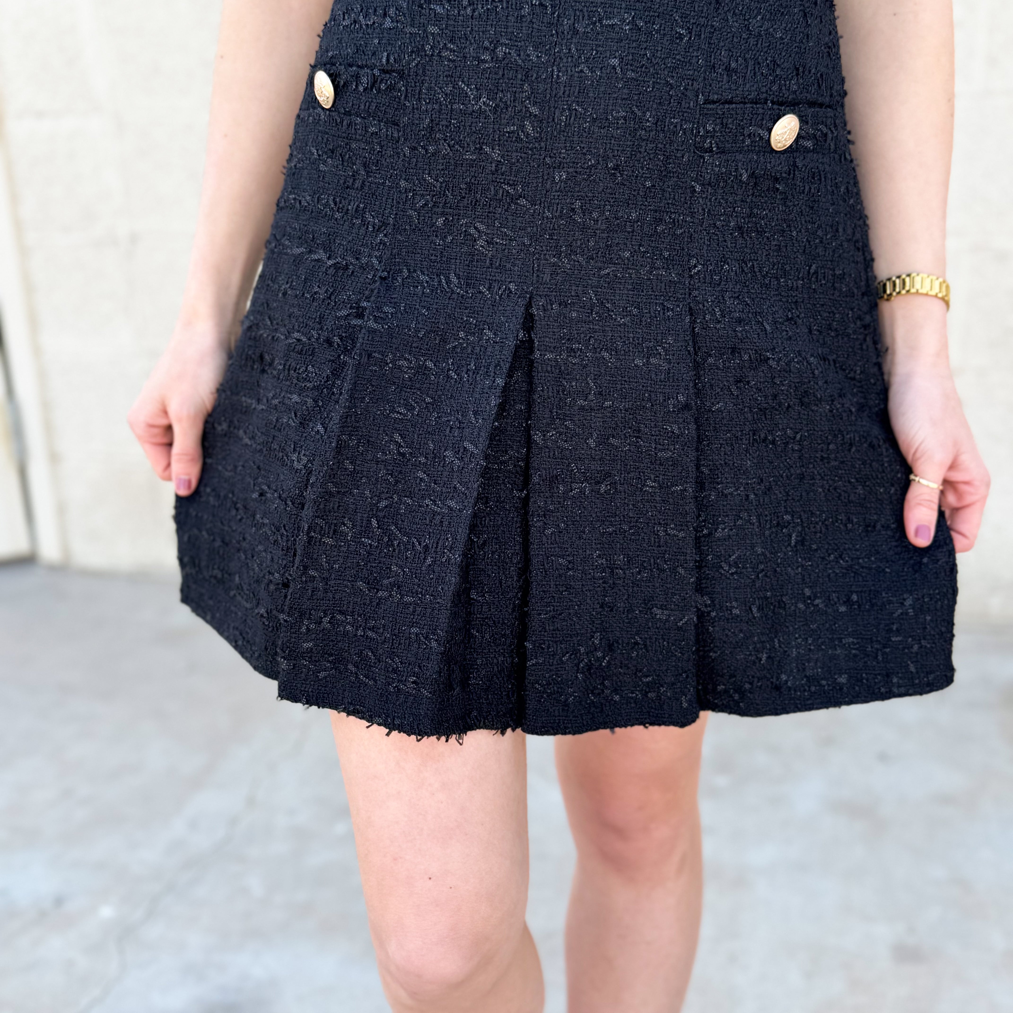 Sleeveless Tweed Mini Dress