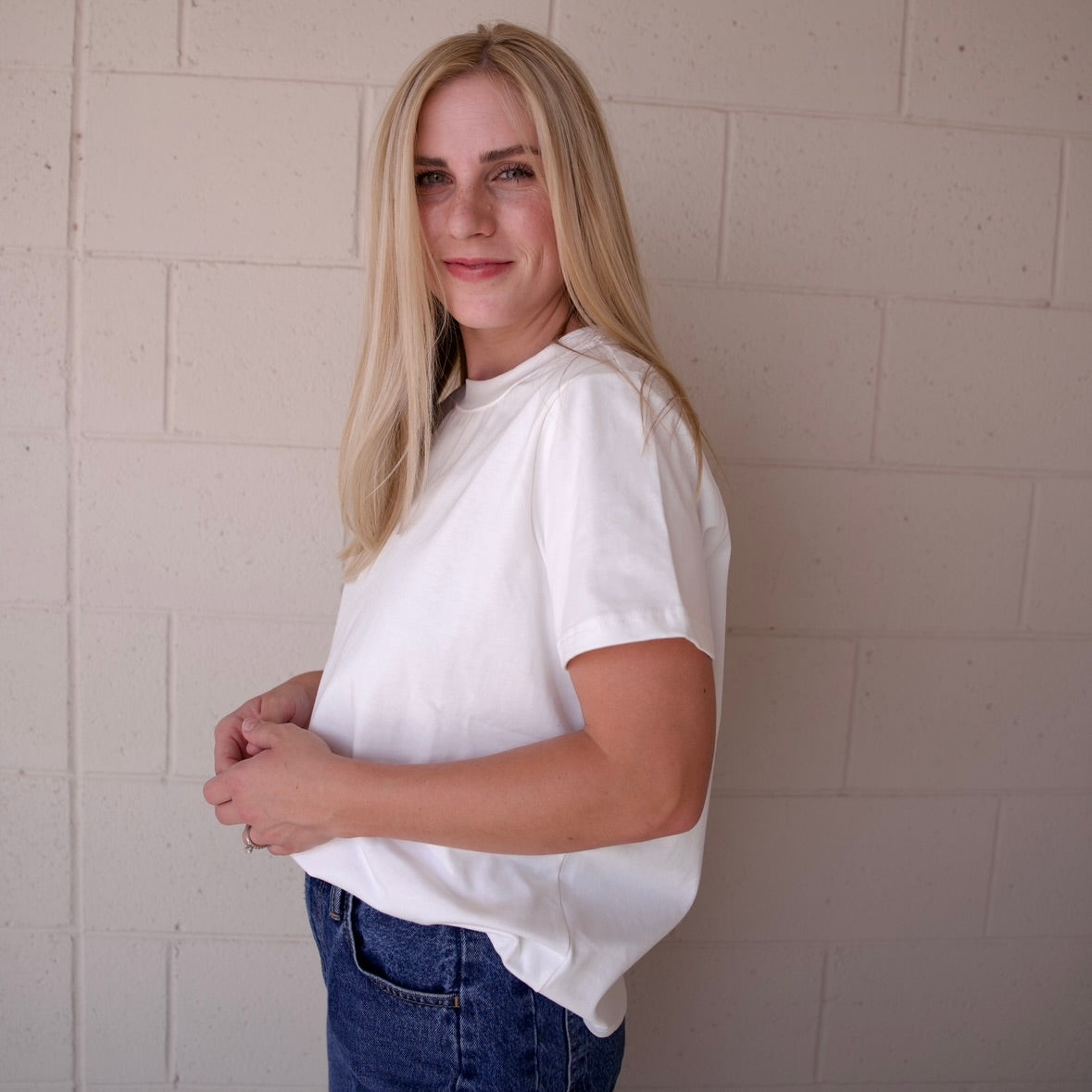 White Staple Tee