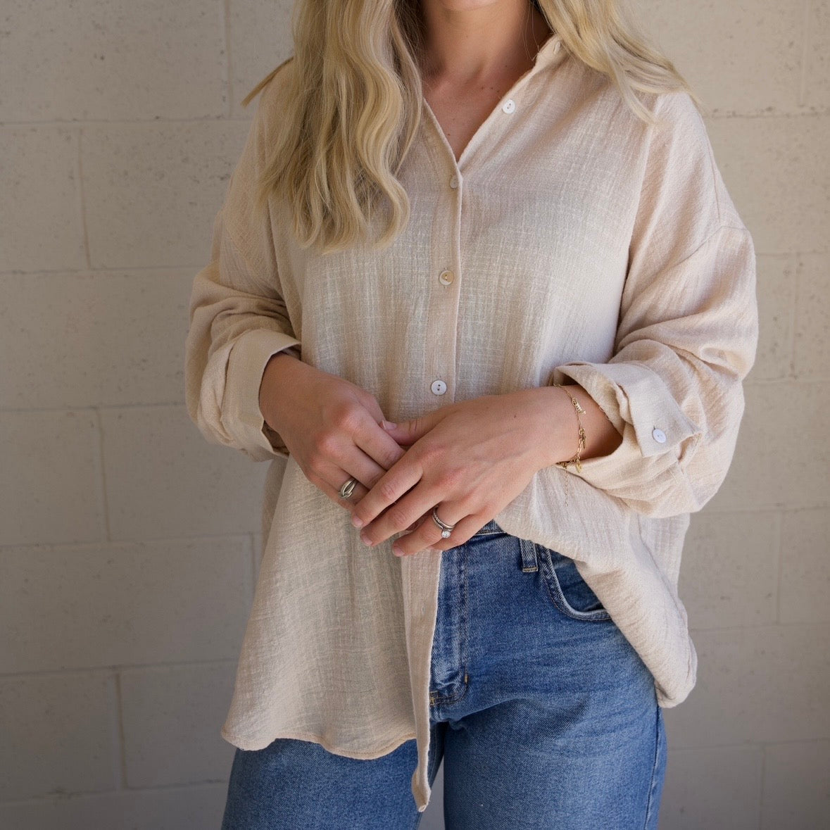 Khaki Lightweight Oversized Shirt