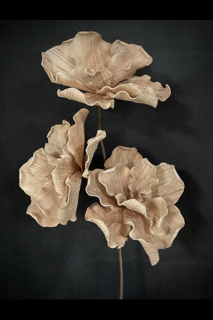 Wood Grain Beige Foam Flower