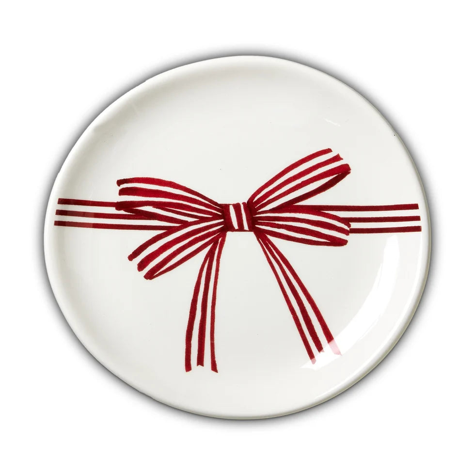 Bow Striped Appetizer Plate