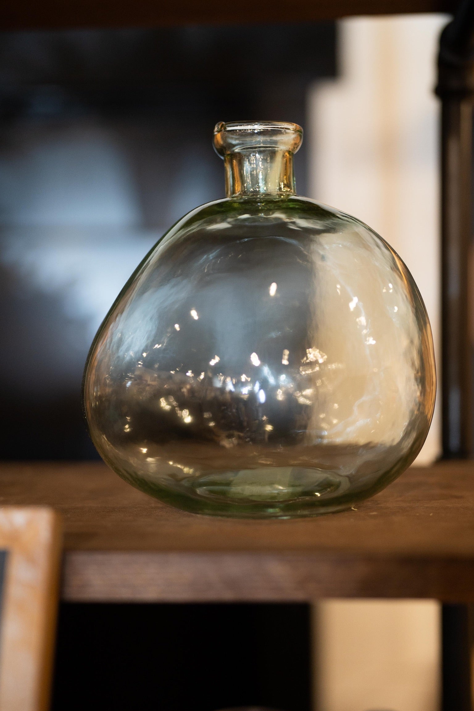 Medium Green Glass Bottle Vase