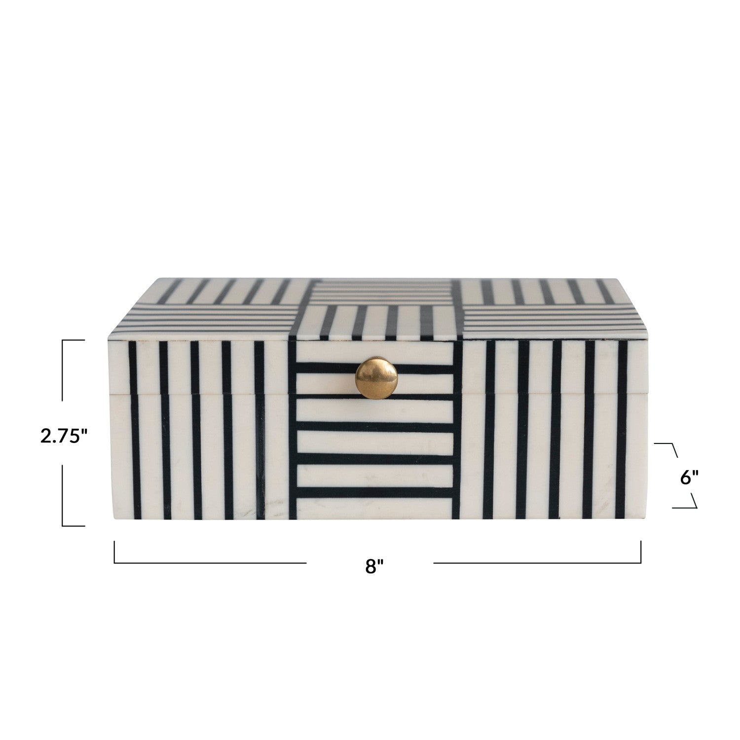 Striped Black and White Pattern Box