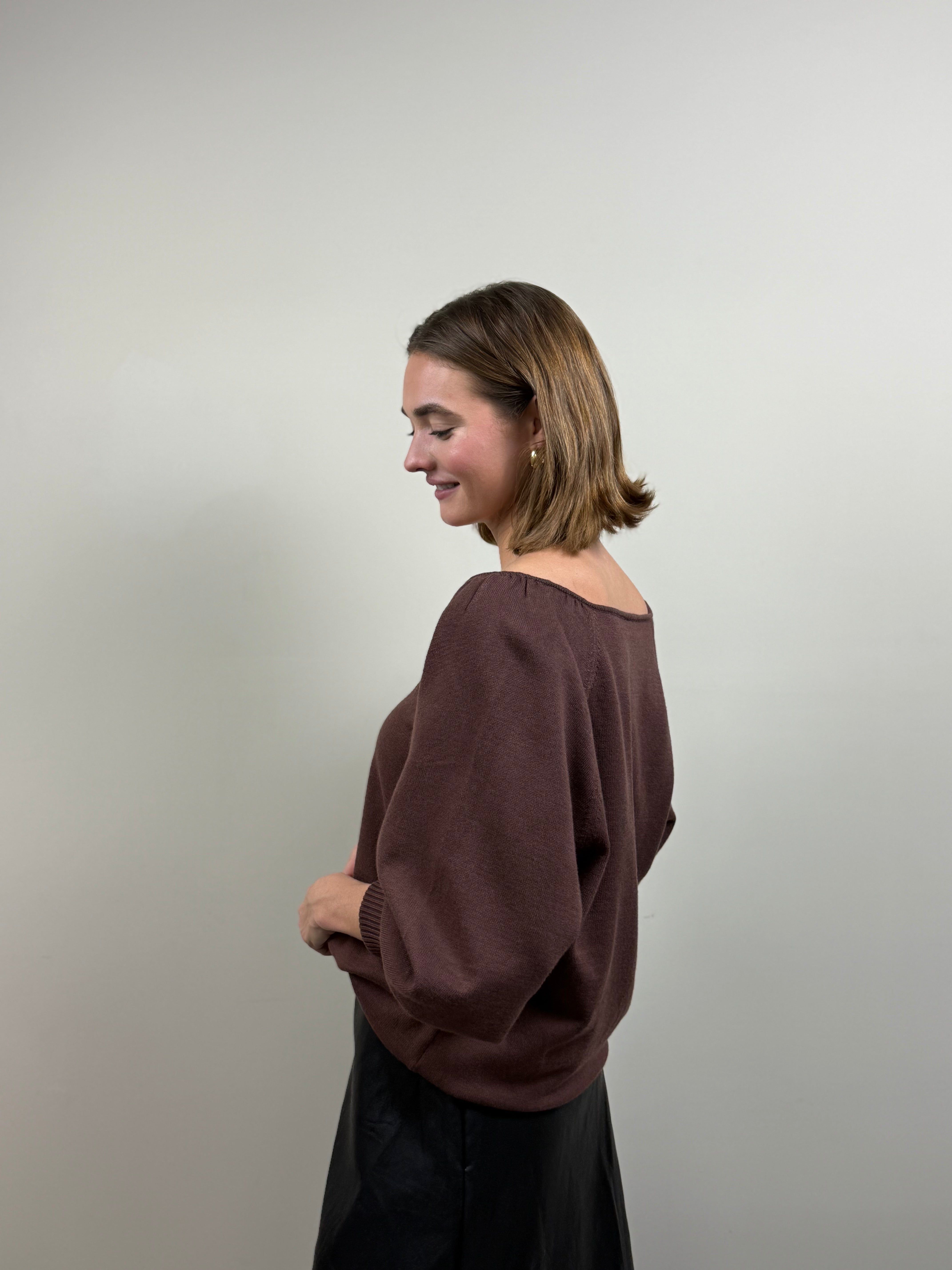 Lace-Trimmed V-Neck Sweater