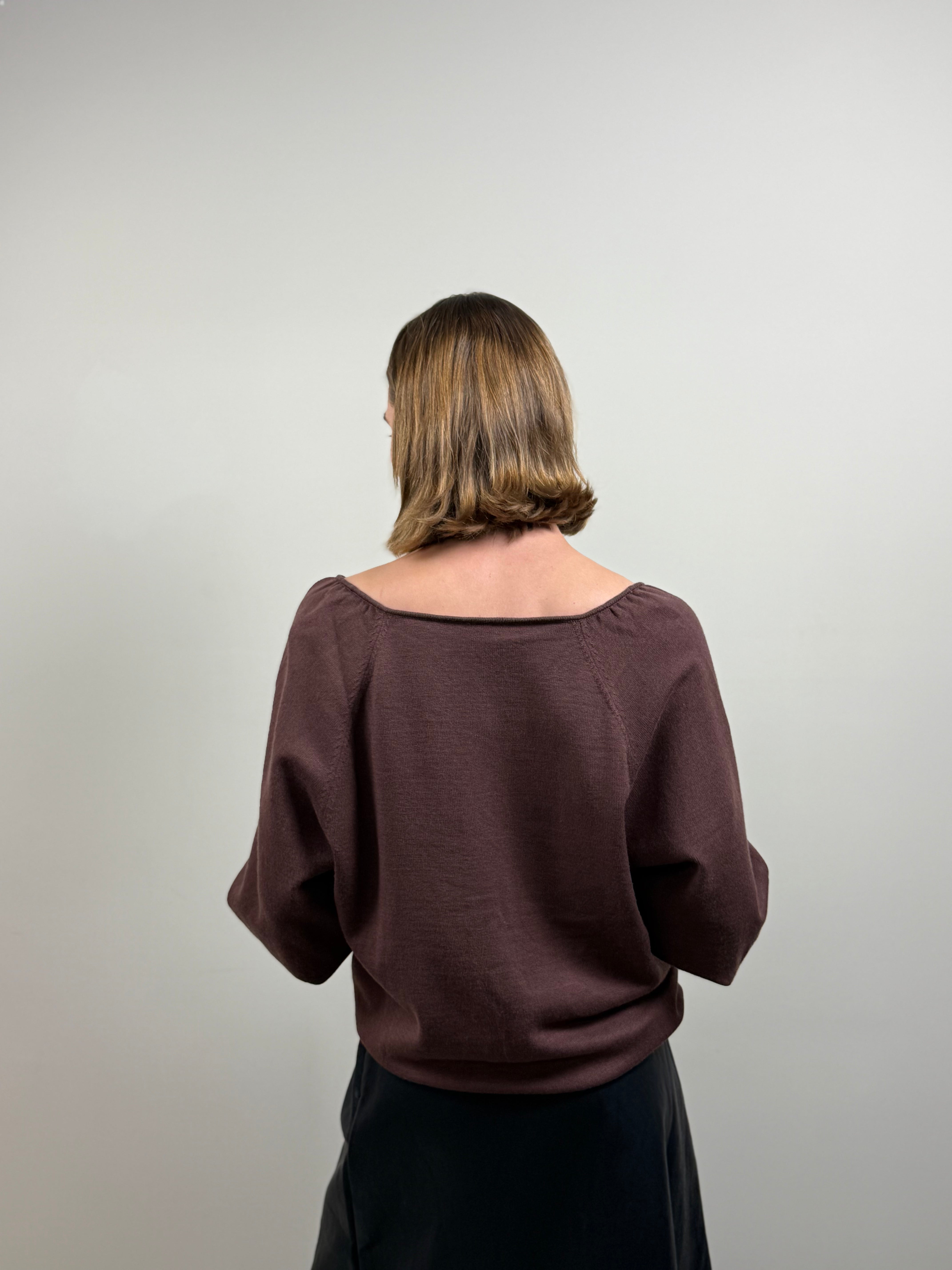 Lace-Trimmed V-Neck Sweater