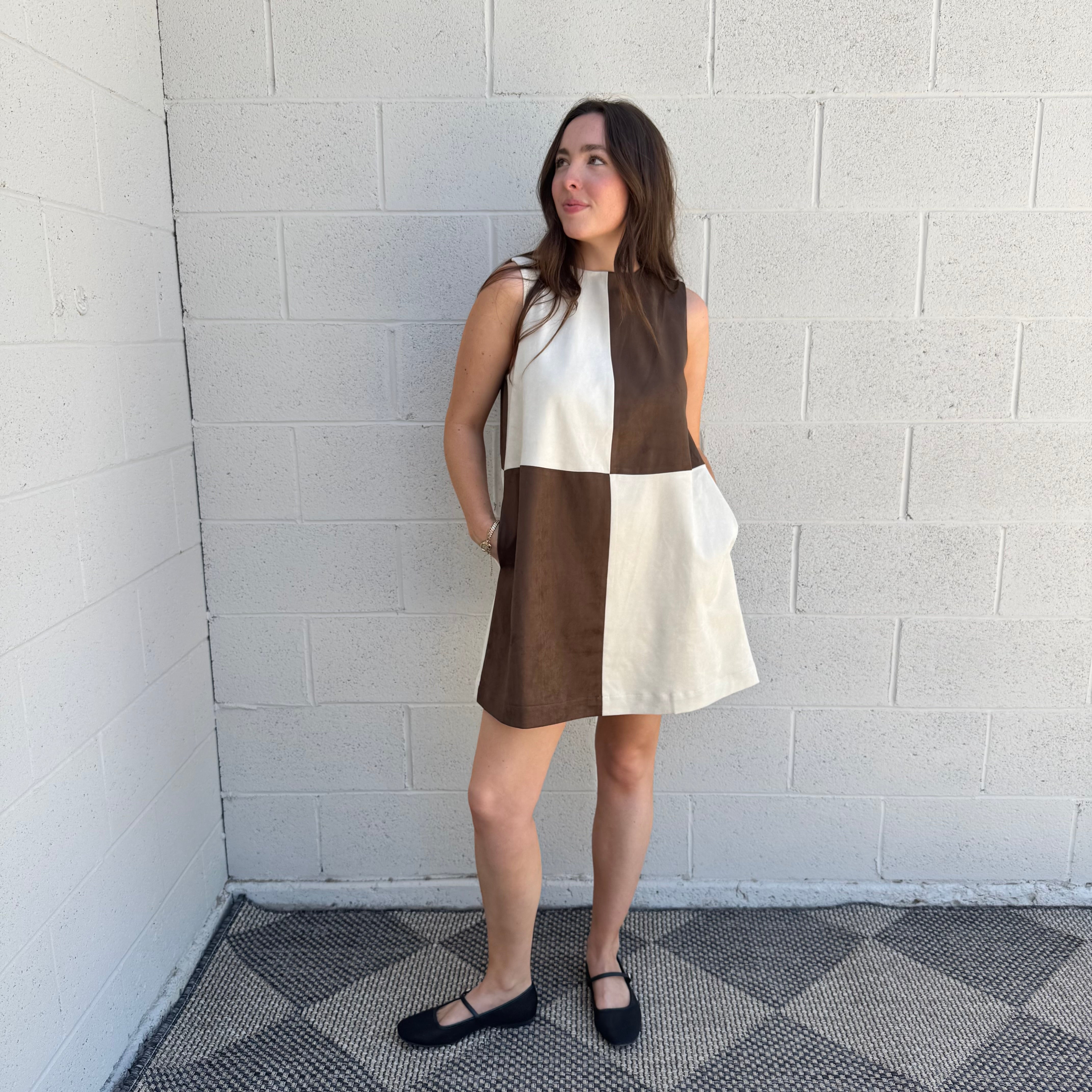 Suede Contrast Dress