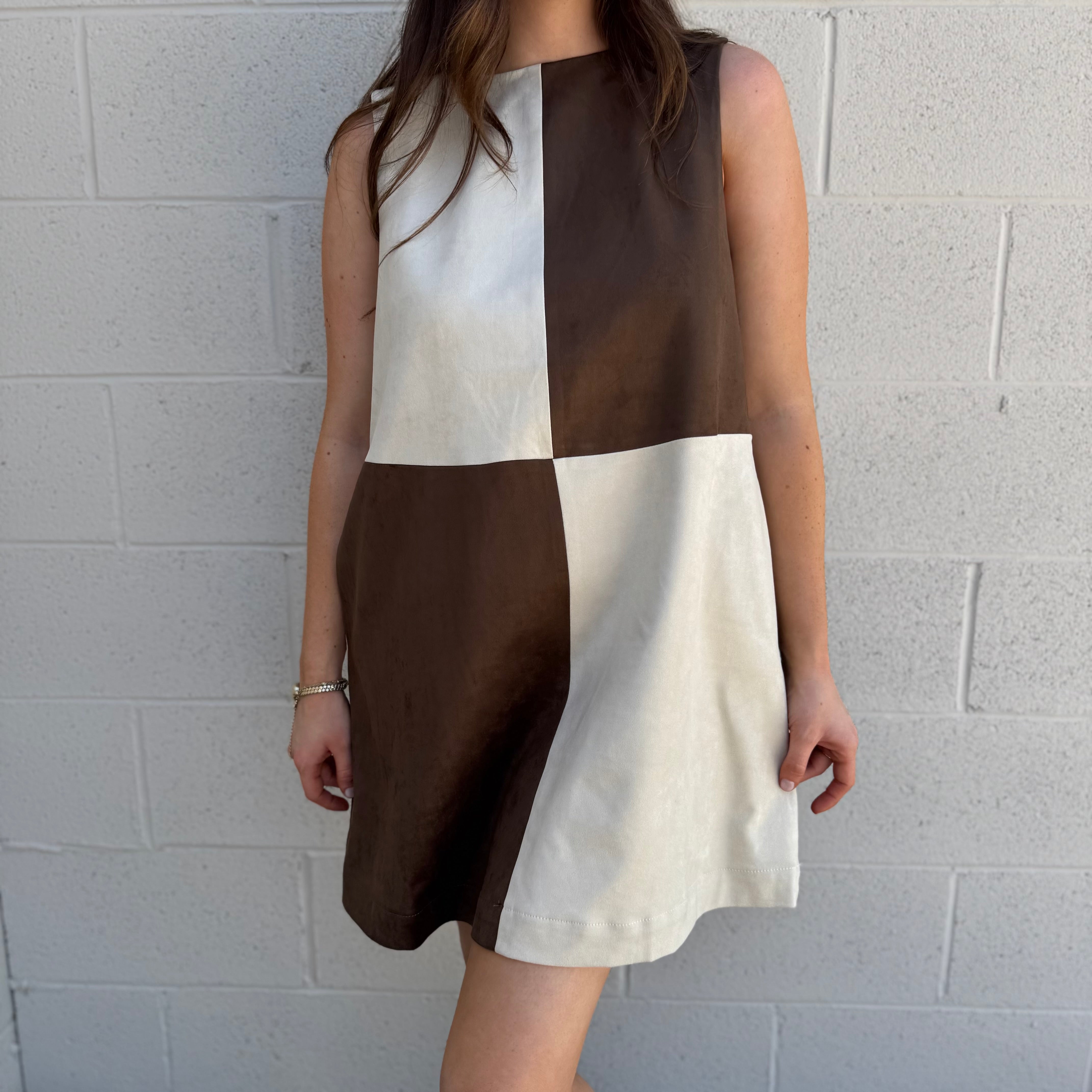 Suede Contrast Dress