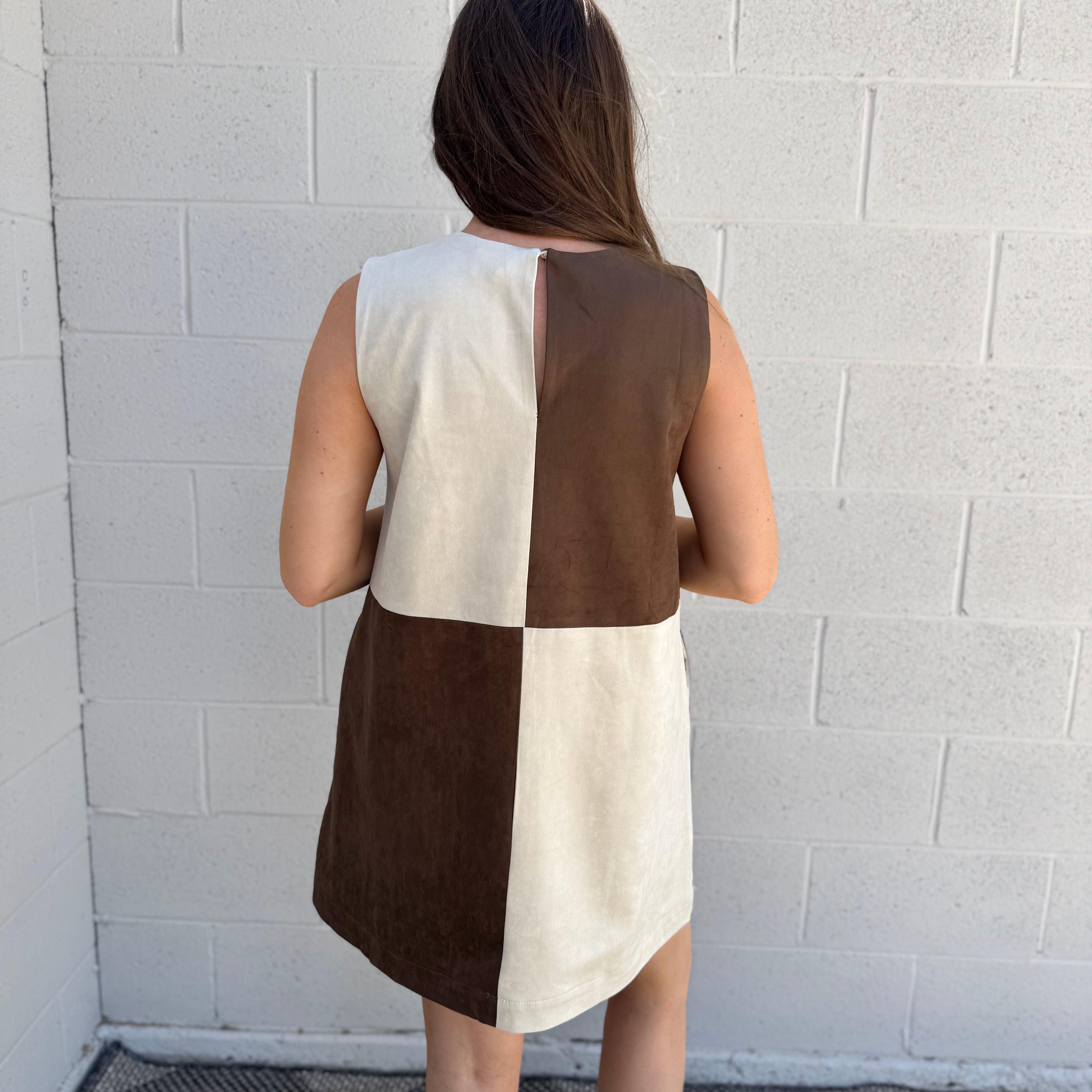 Suede Contrast Dress