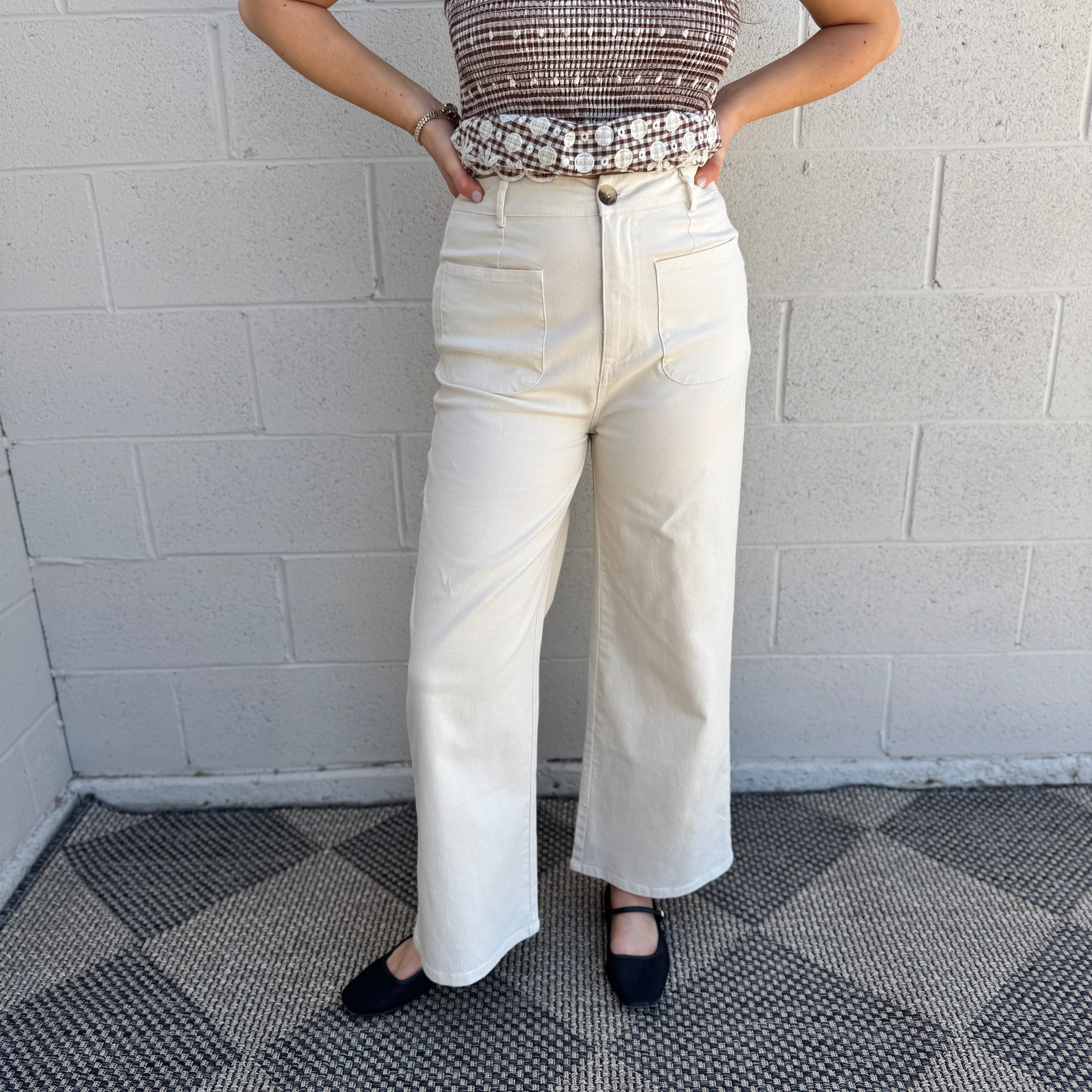 Cream High Waisted Pants