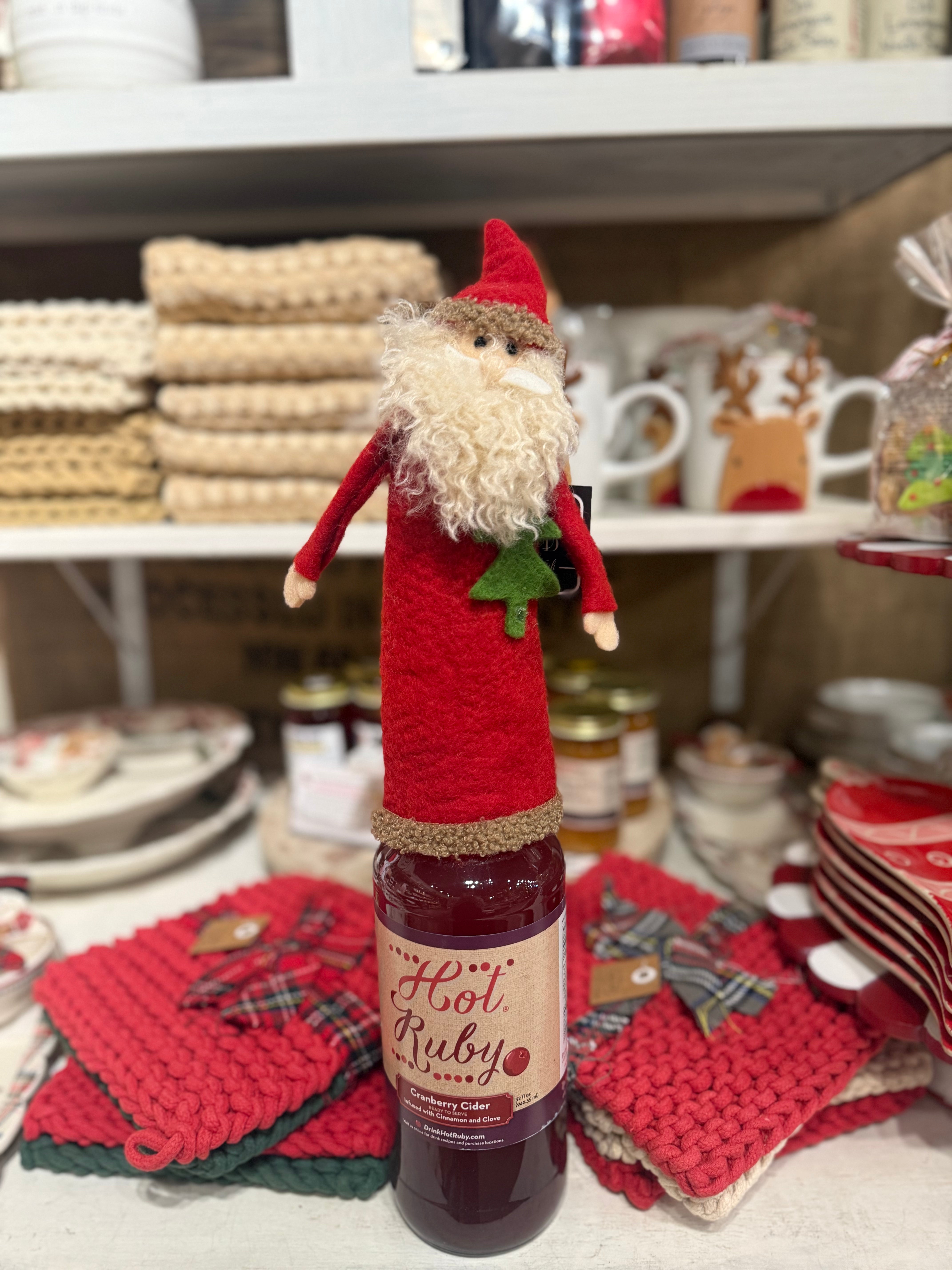 Felt Santa Wine Topper