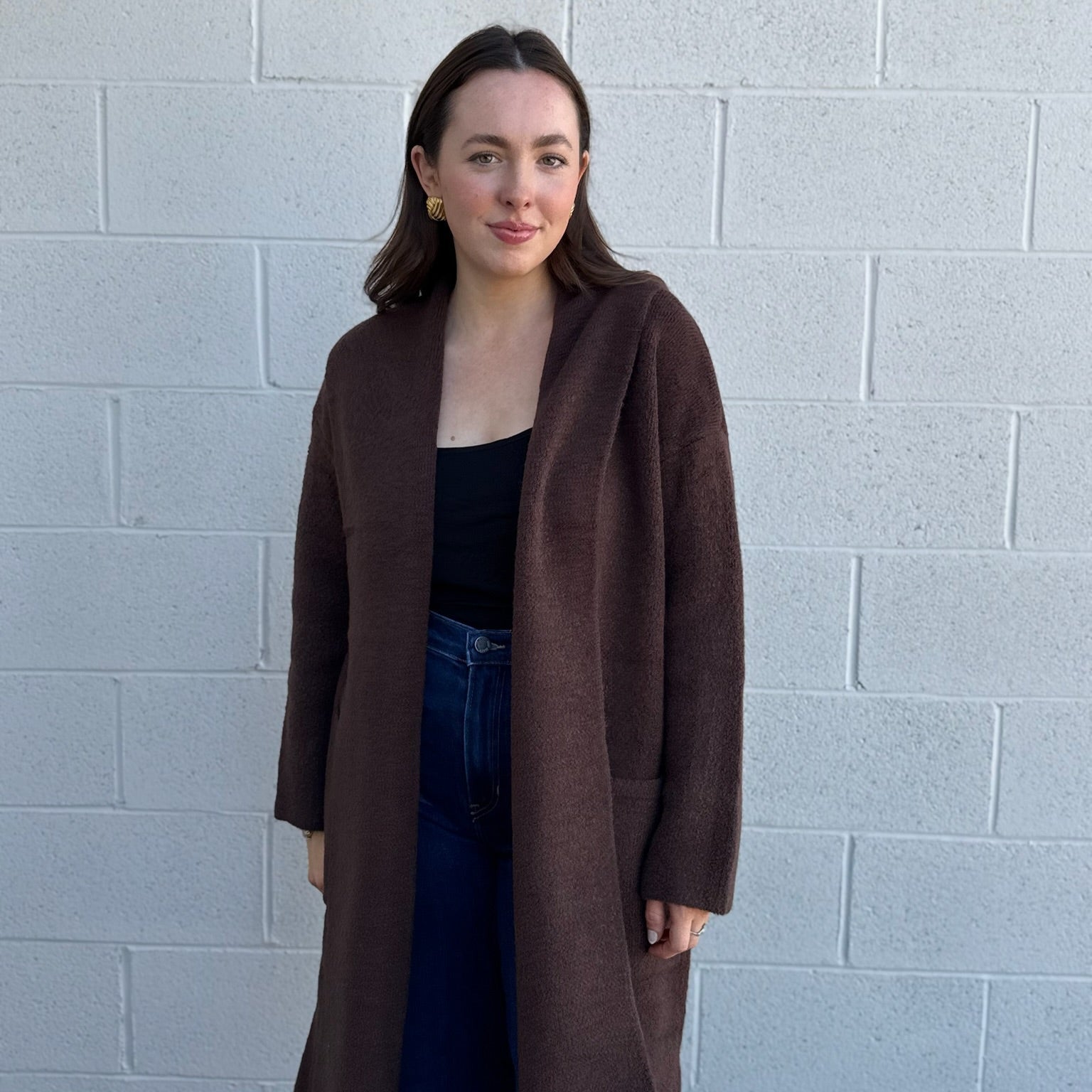 Brown Long Cardigan