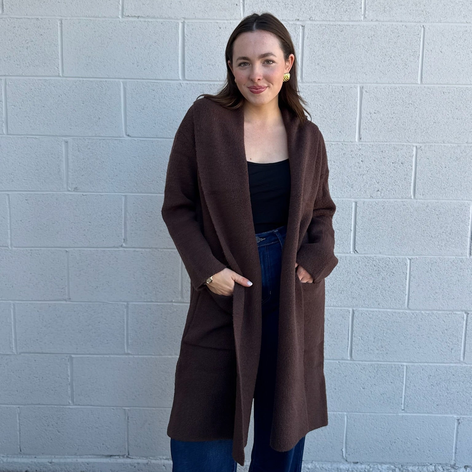 Brown Long Cardigan