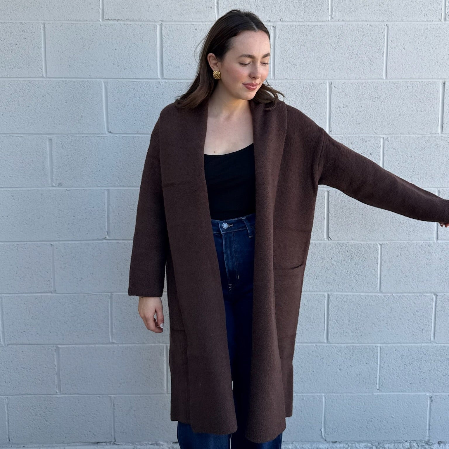 Brown Long Cardigan