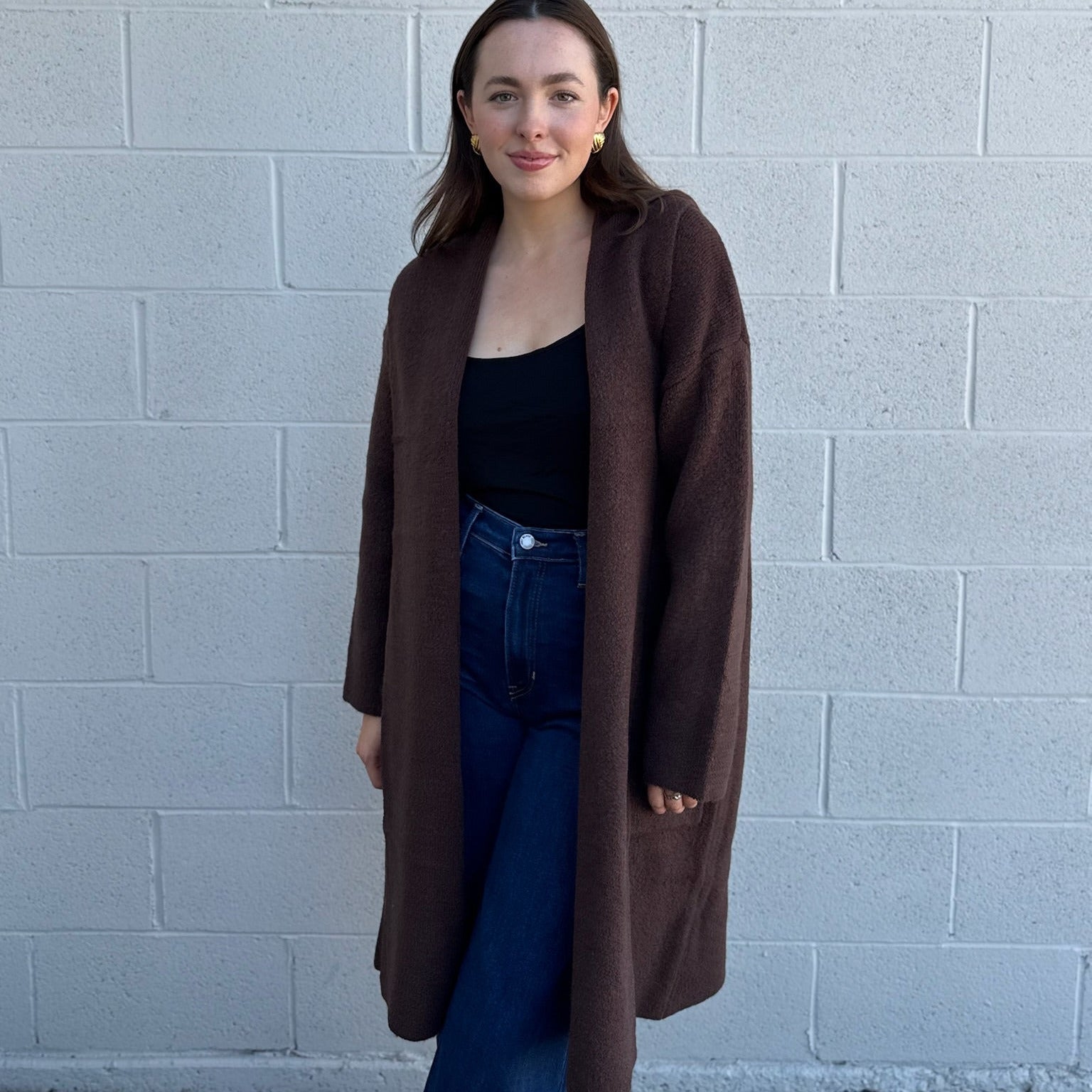 Brown Long Cardigan