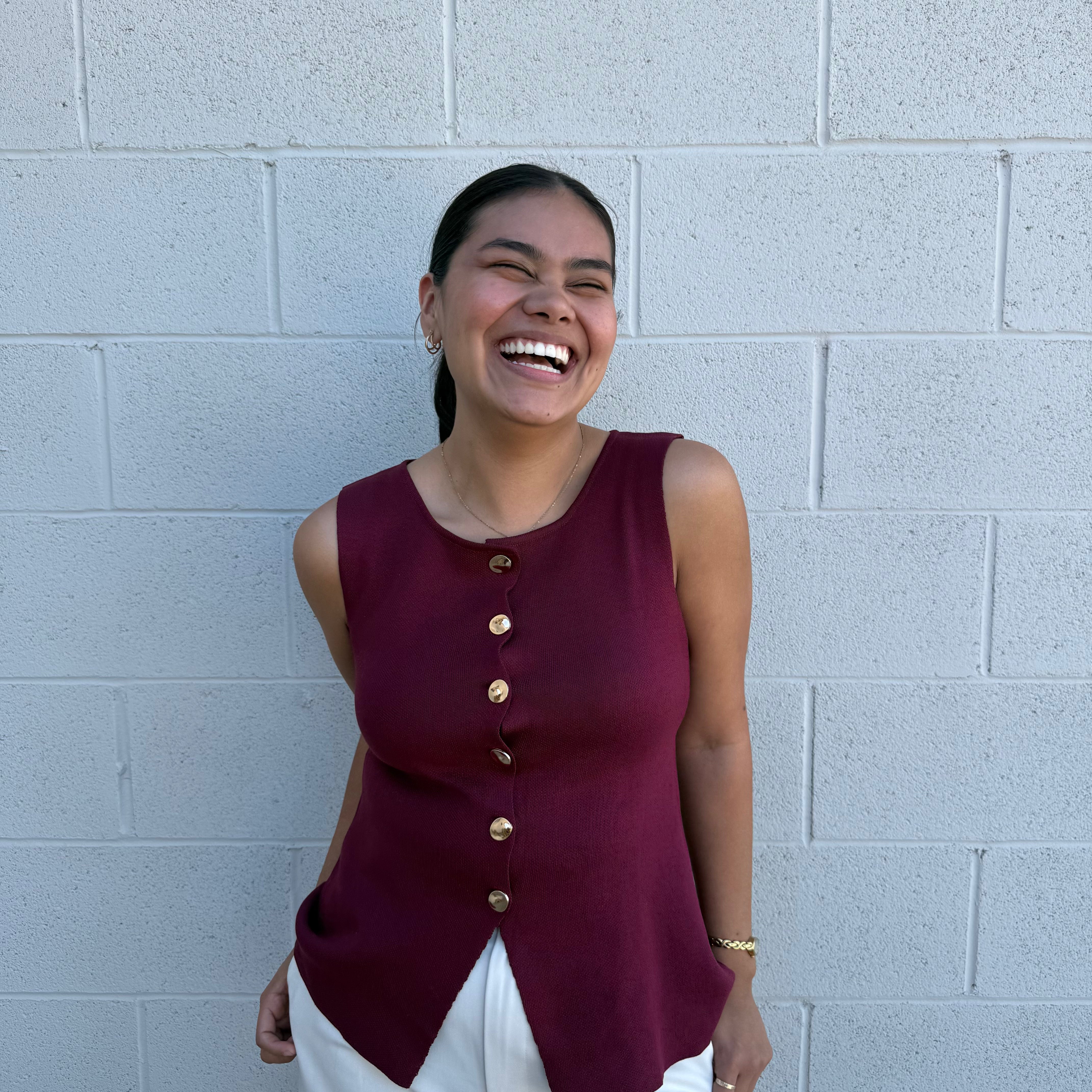 Burgundy Knit Peplum Top