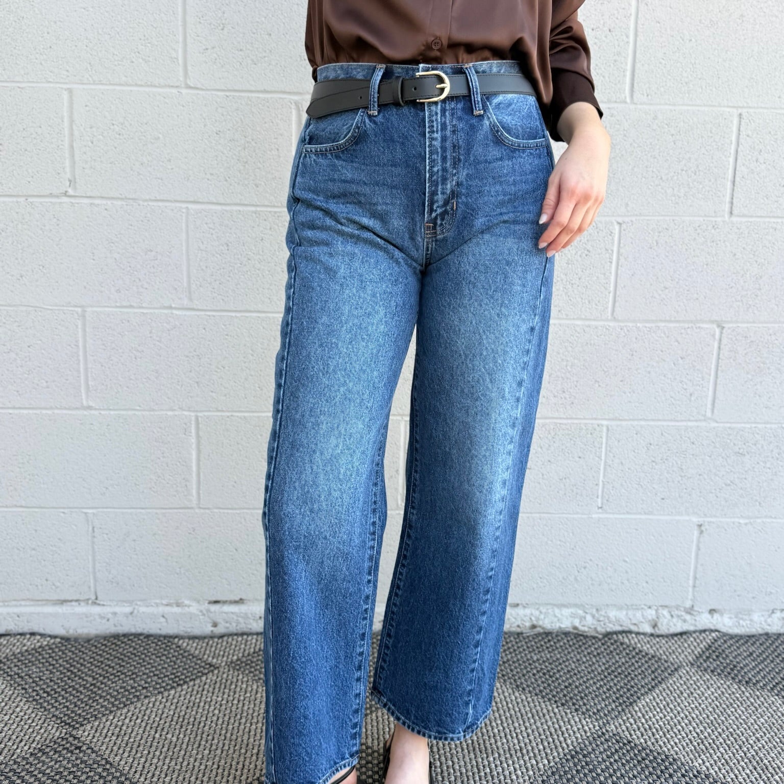 Dark Denim Barrel Jean