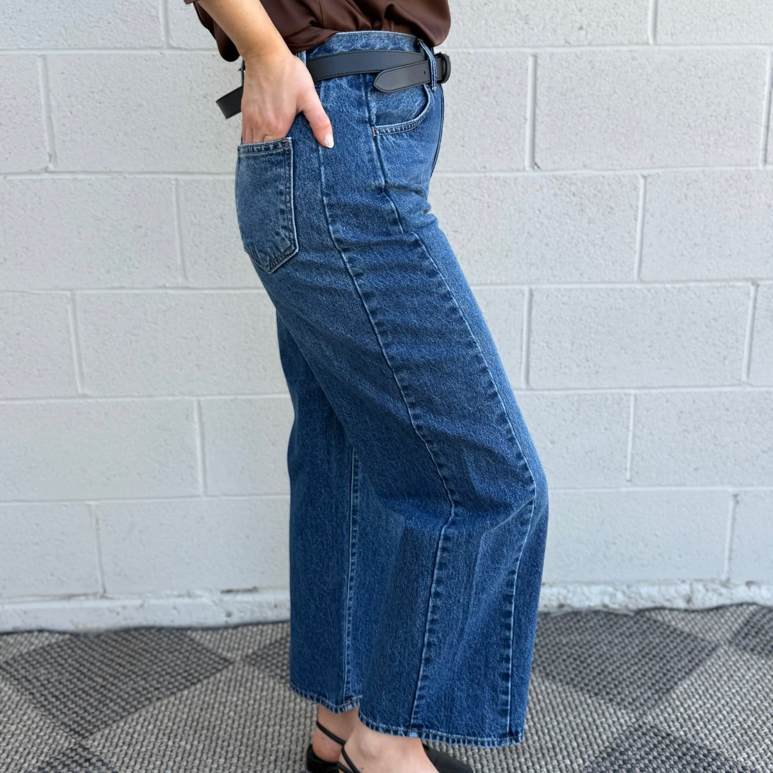 Dark Denim Barrel Jean