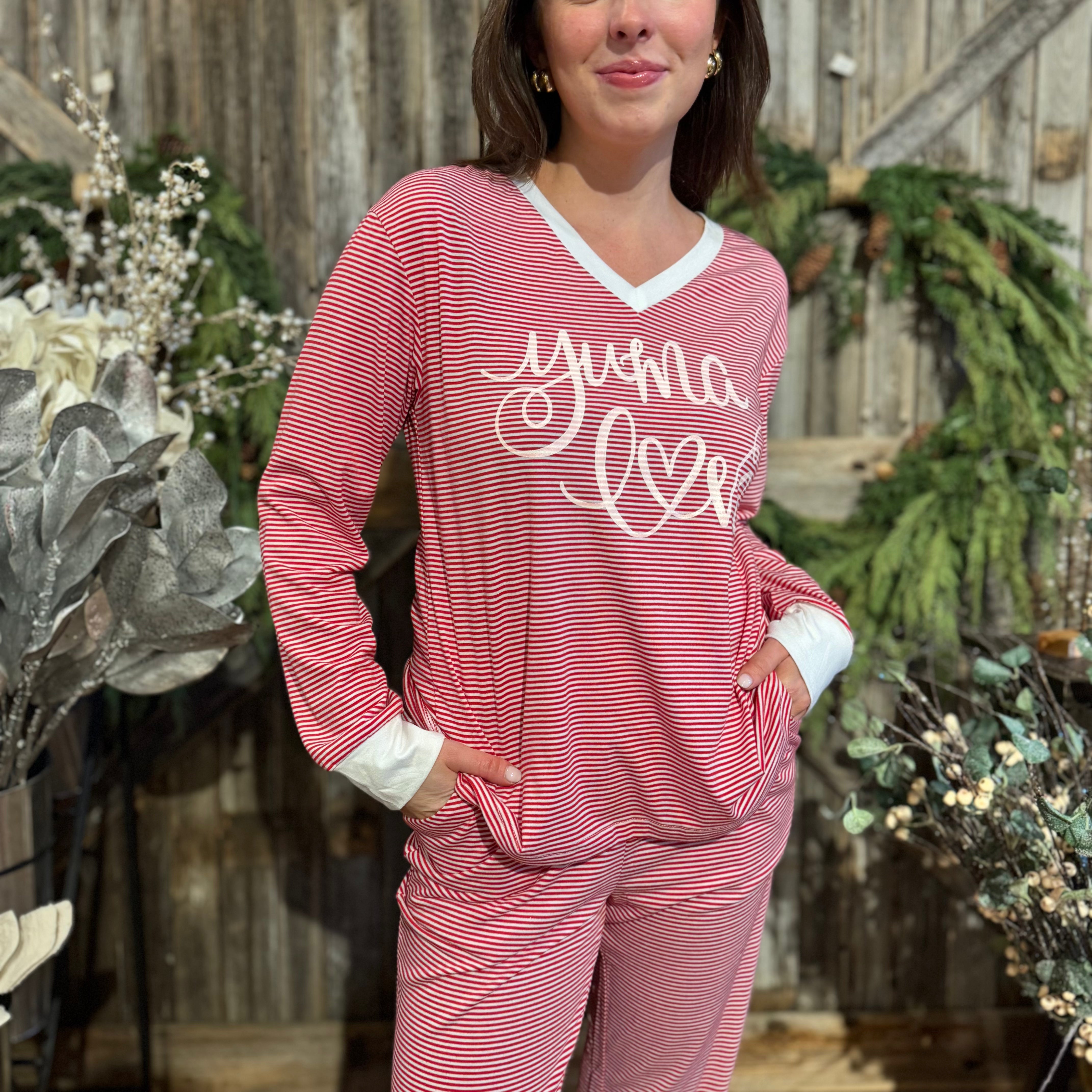 Yuma Love Striped PJ Set