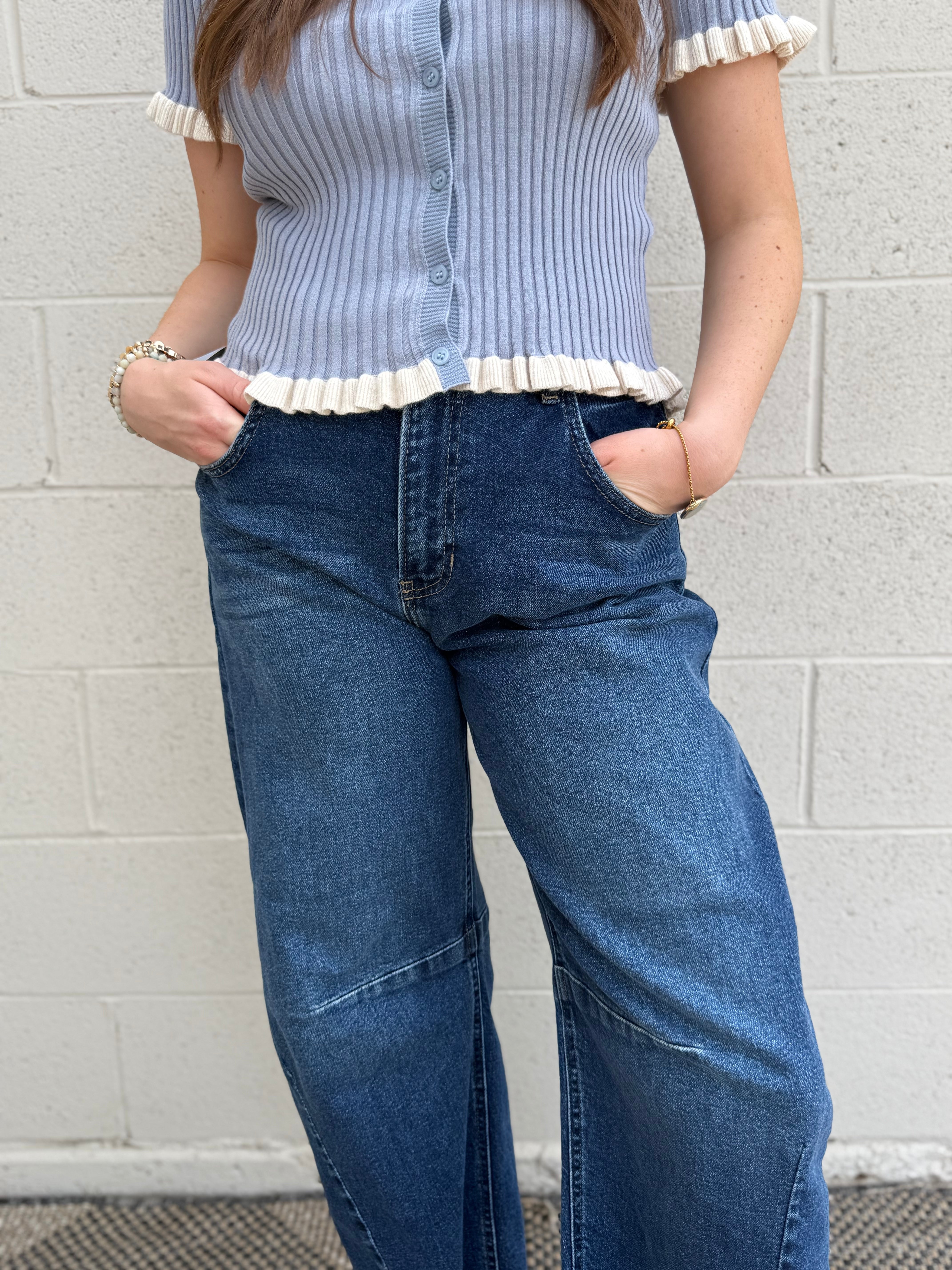 Dark Denim Barrel Jeans