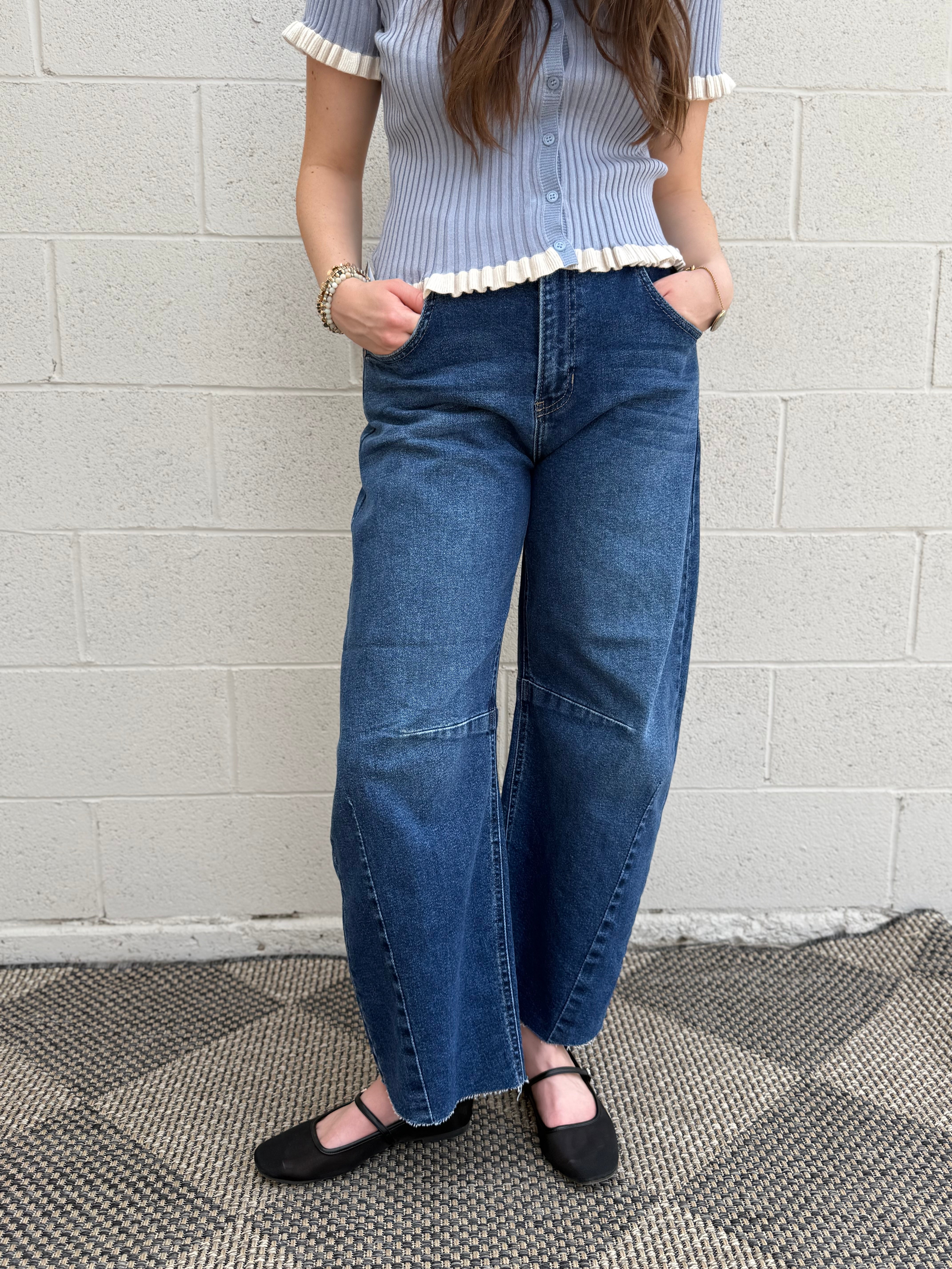 Dark Denim Barrel Jeans