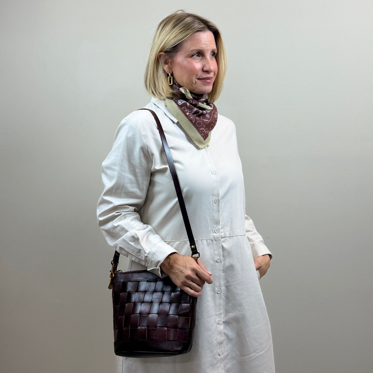 Button Down Twill Shirt Dress