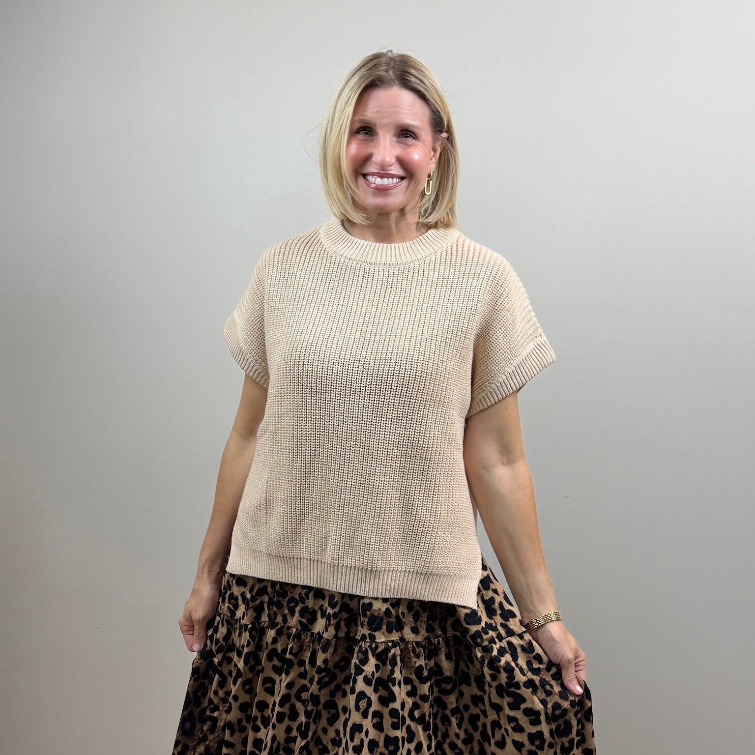 Leopard Printed Twofer Midi Dress
