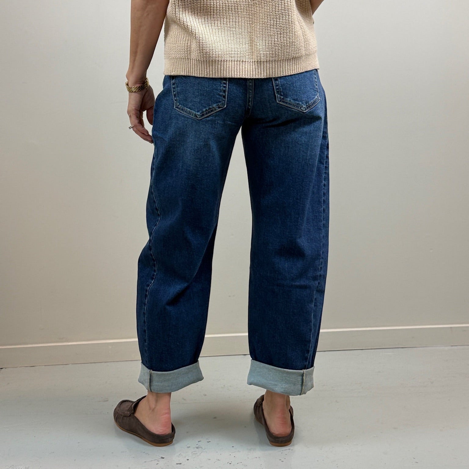 High Rise Denim Barrel Jeans