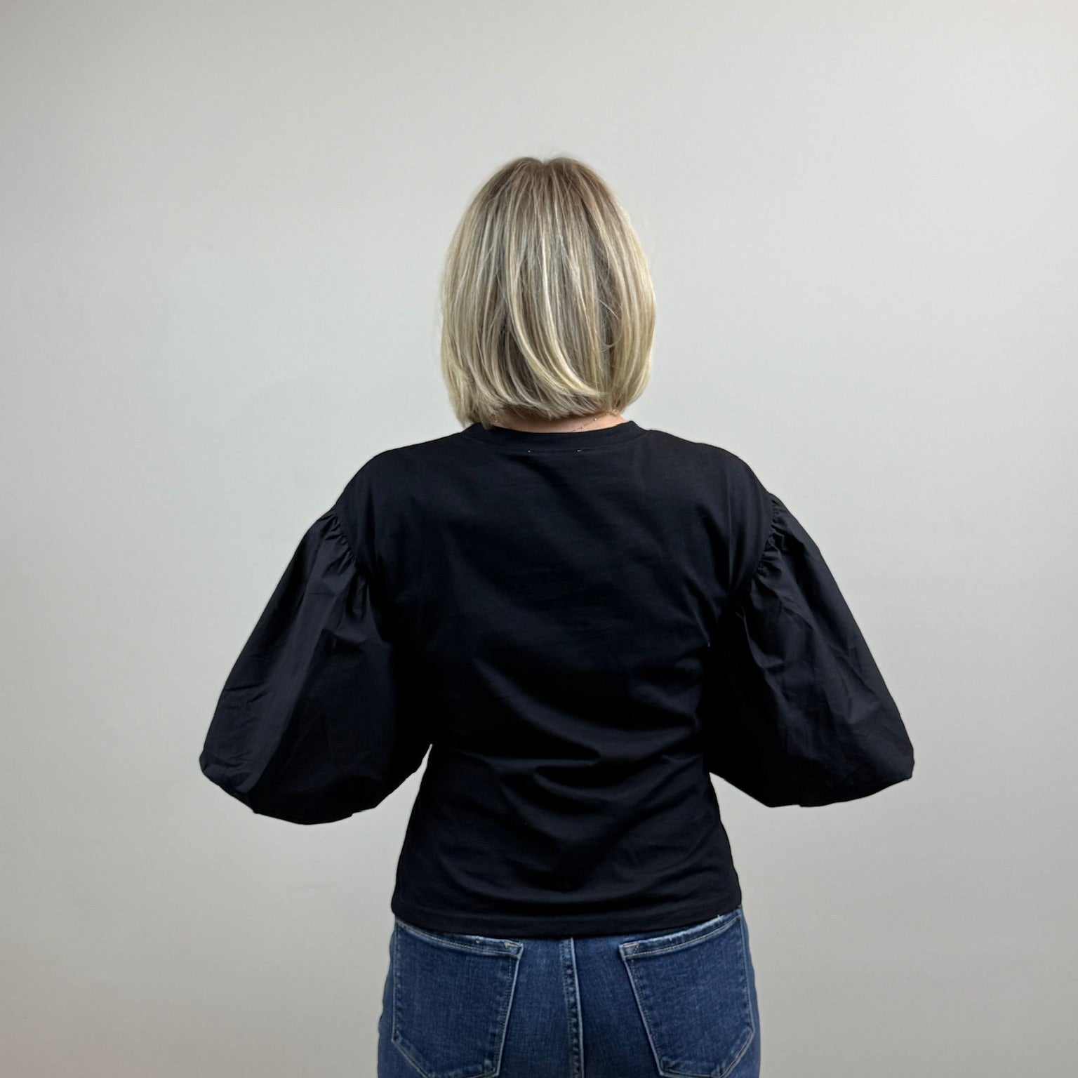 Poplin Puff Sleeve Top