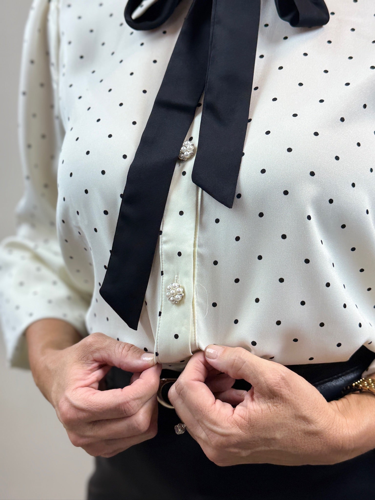 Polka Dot Pearl Blouse