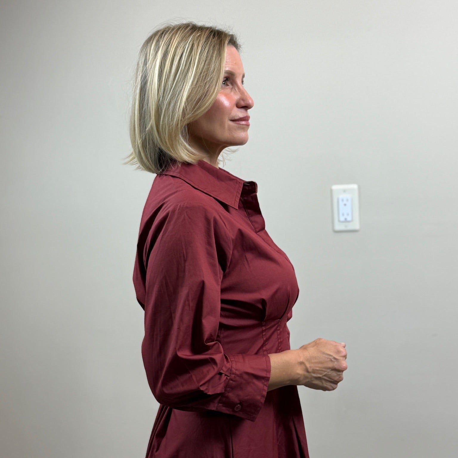 Button Front Shirt Midi Dress