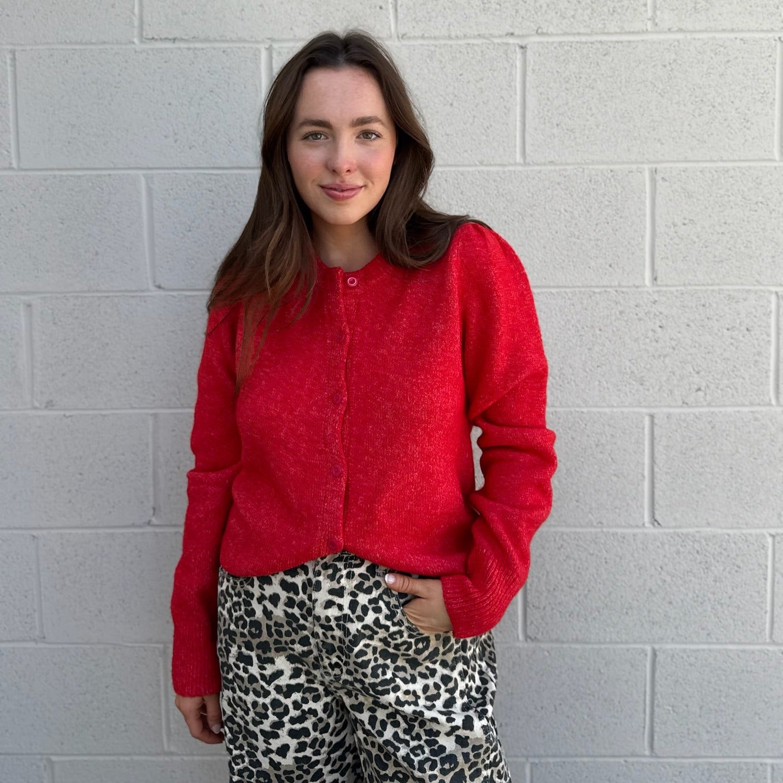 Red Sweater Cardigan