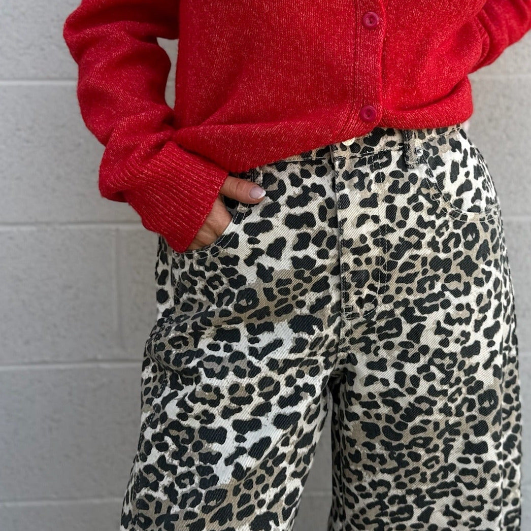 Leopard Barrel Jeans