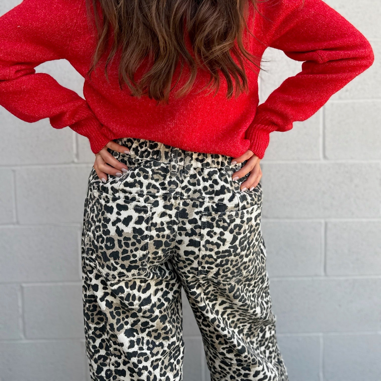 Leopard Barrel Jeans