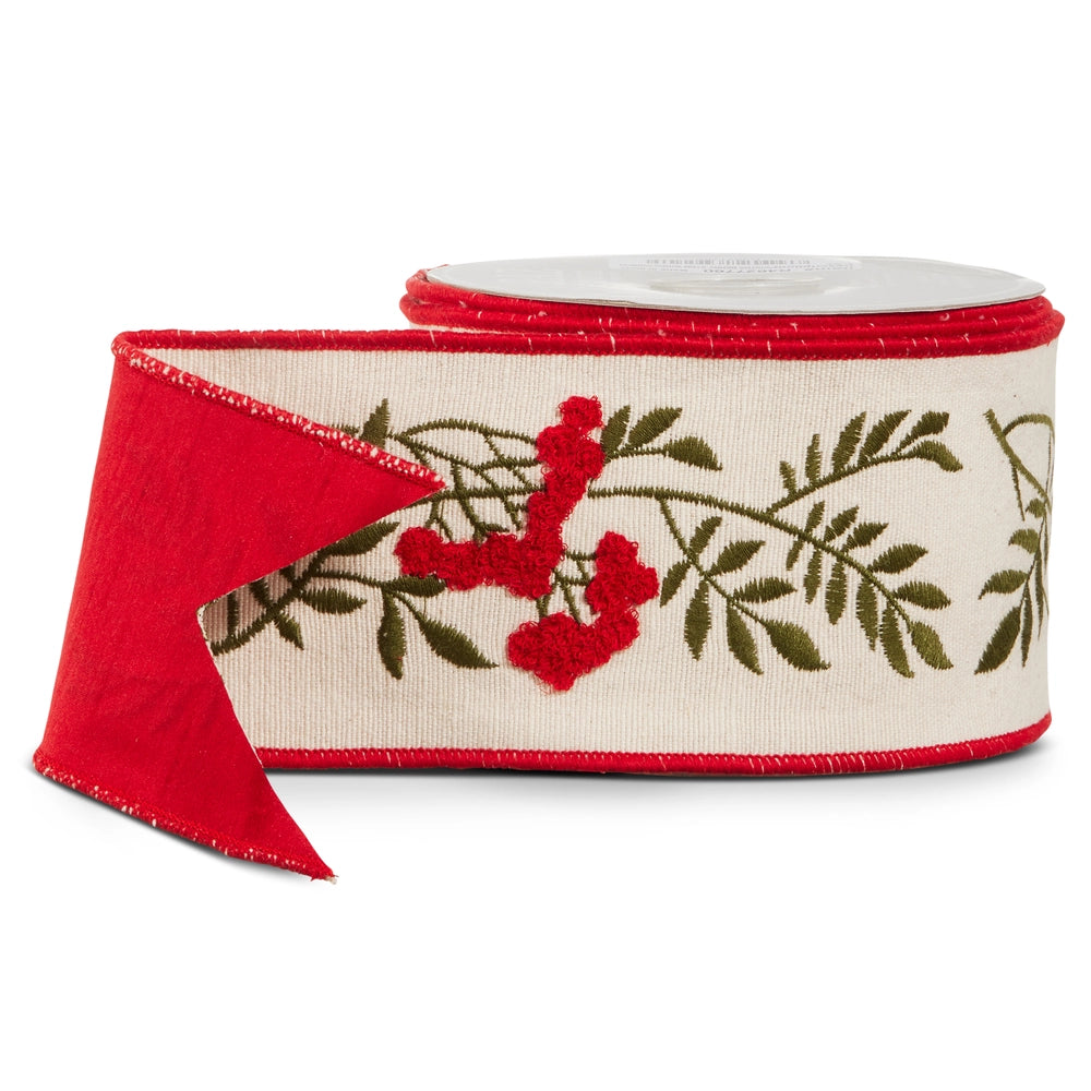 Berry Stem Wired Ribbon