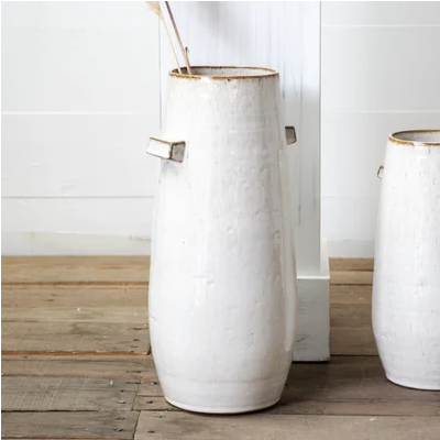 15.4" Ceramic Handle Vase