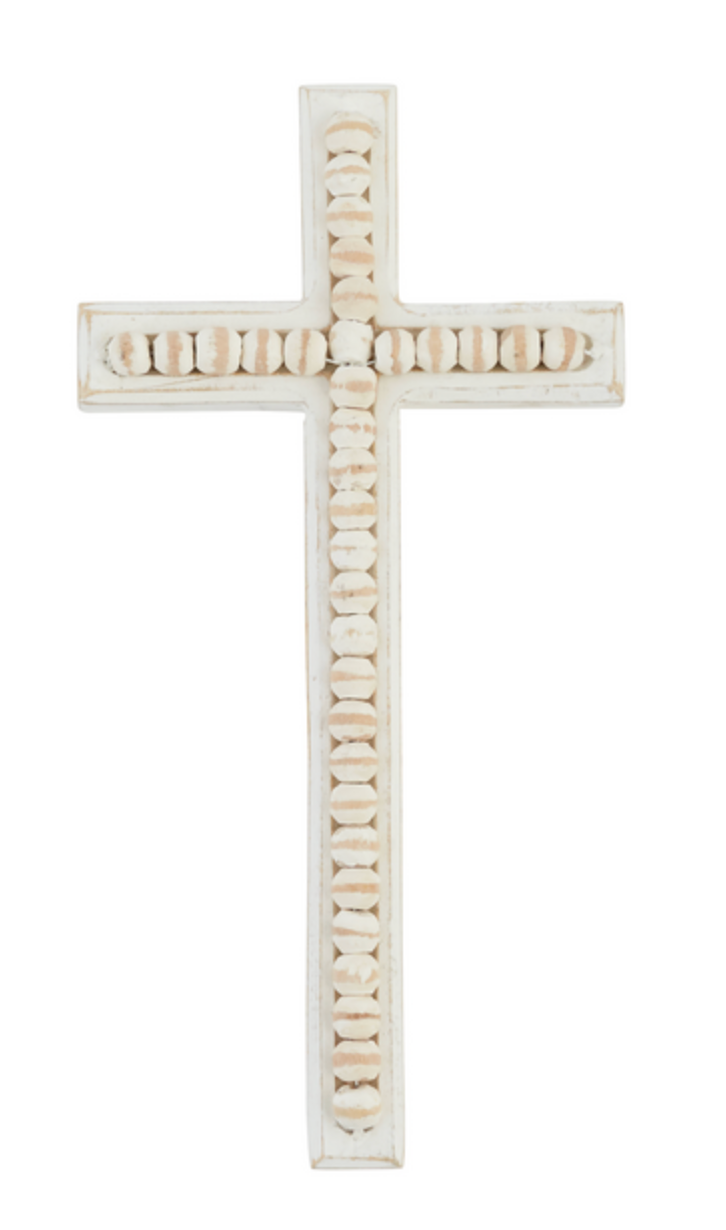 Beaded Wood Cross