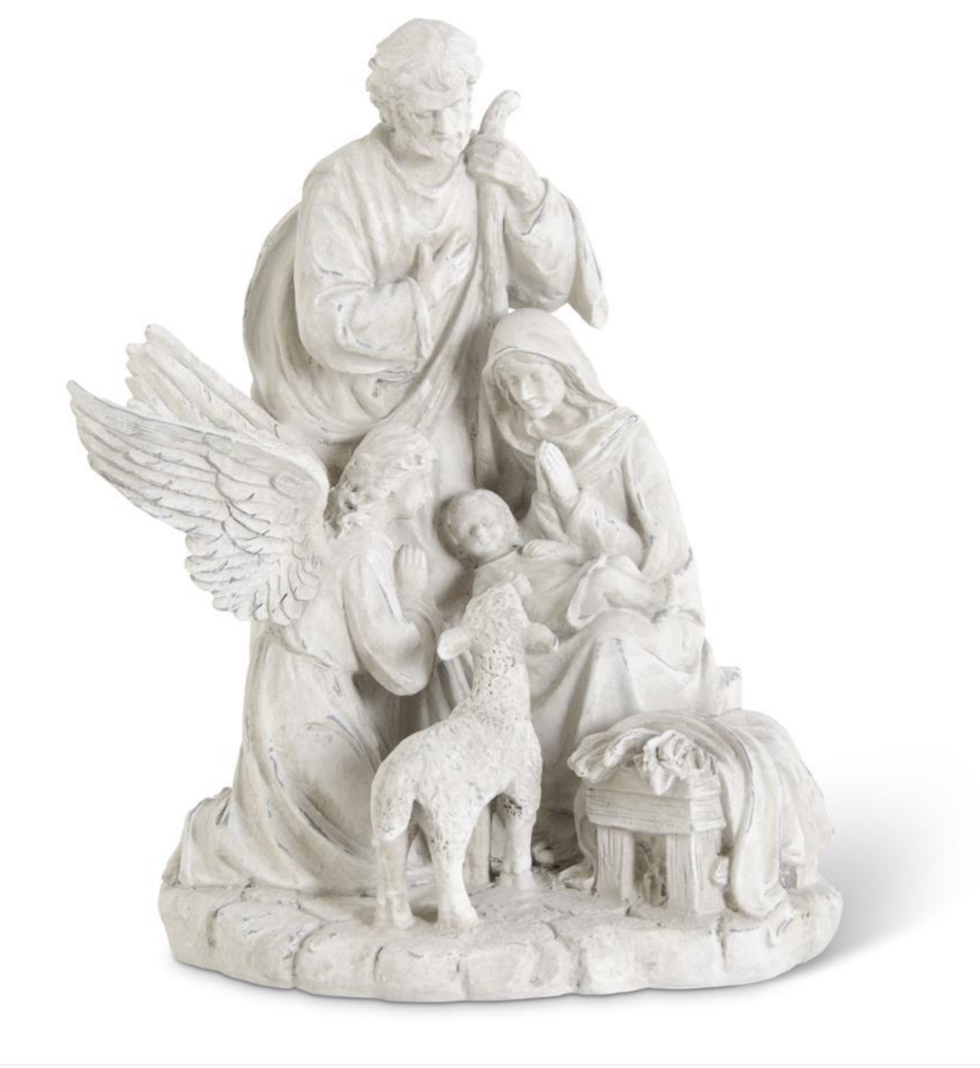 Nativity Family with Angel & Sheep