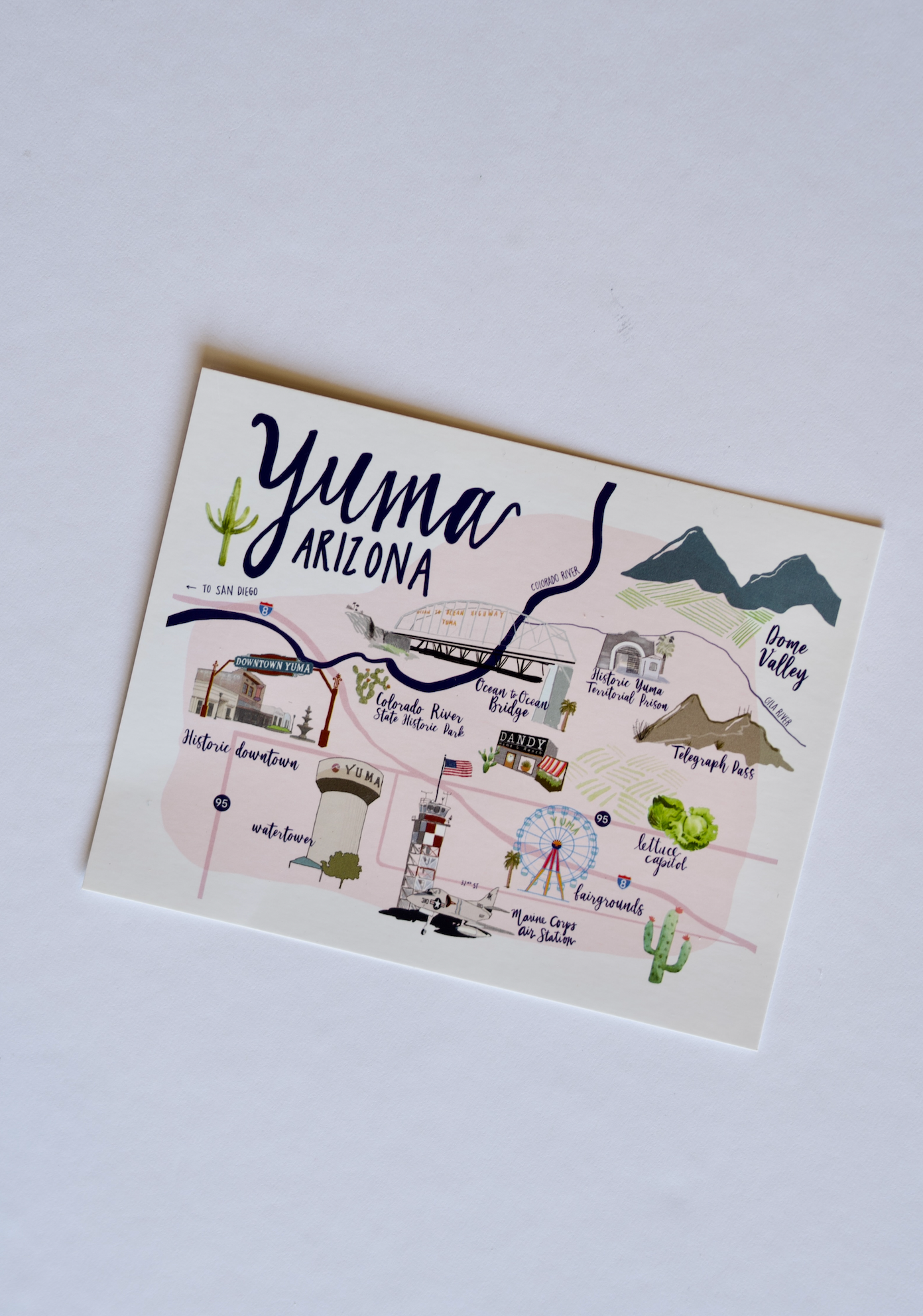 Yuma Map Postcard