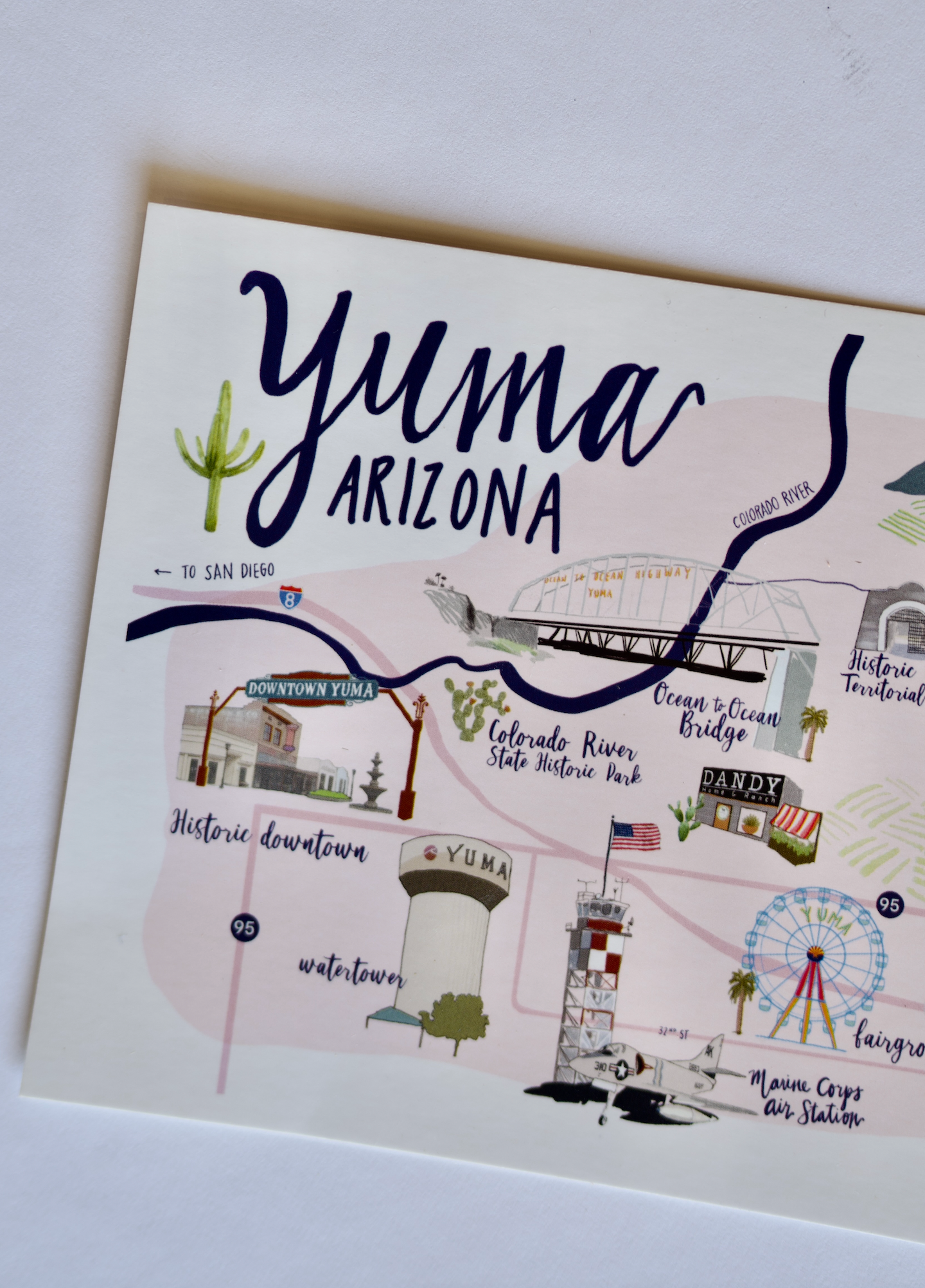 Yuma Map Postcard