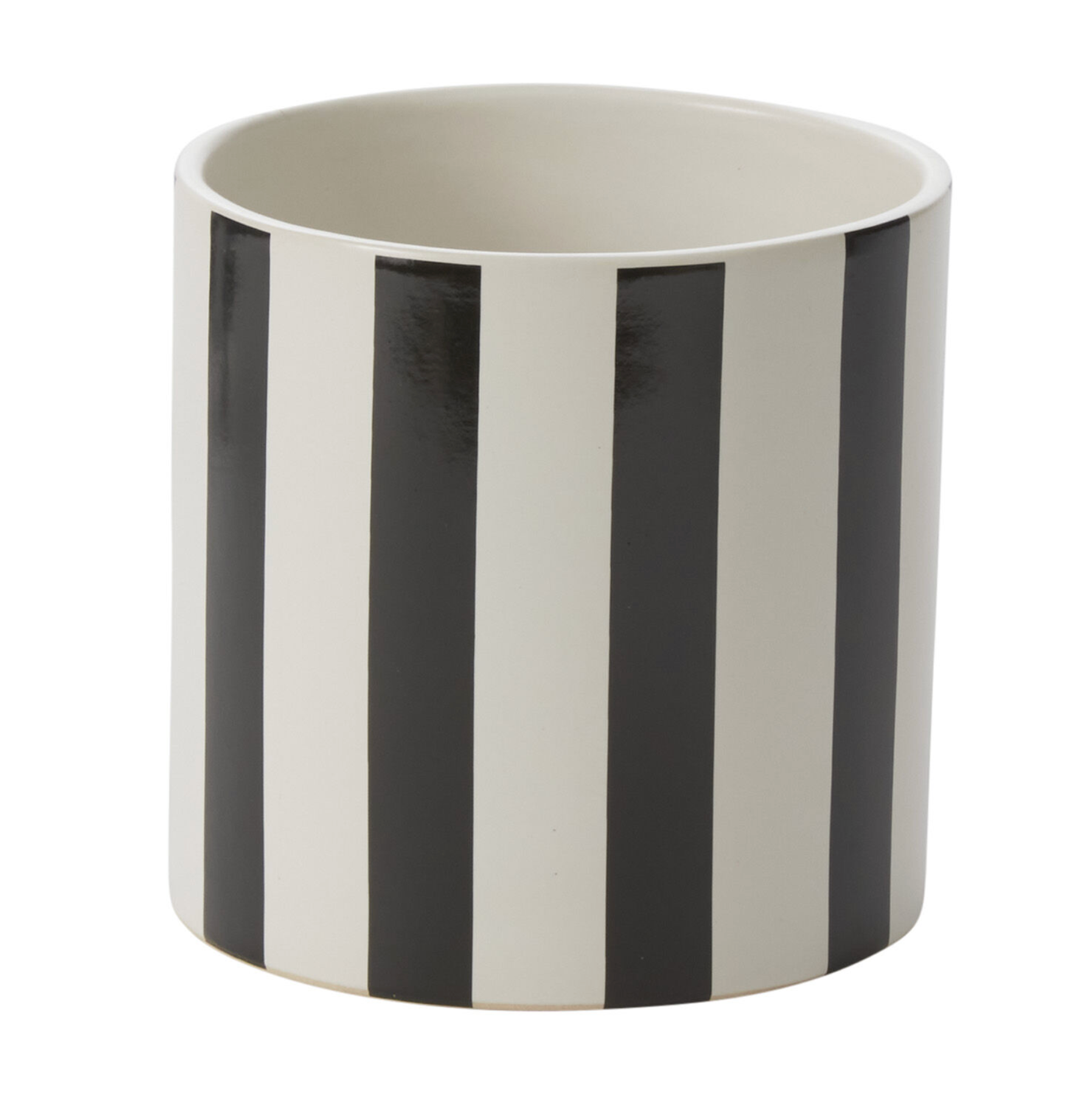 B & W Striped Pot