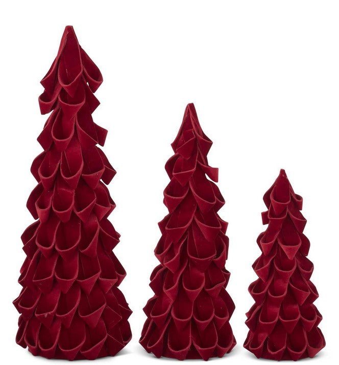 Red Velvet Ribbon Cone Trees