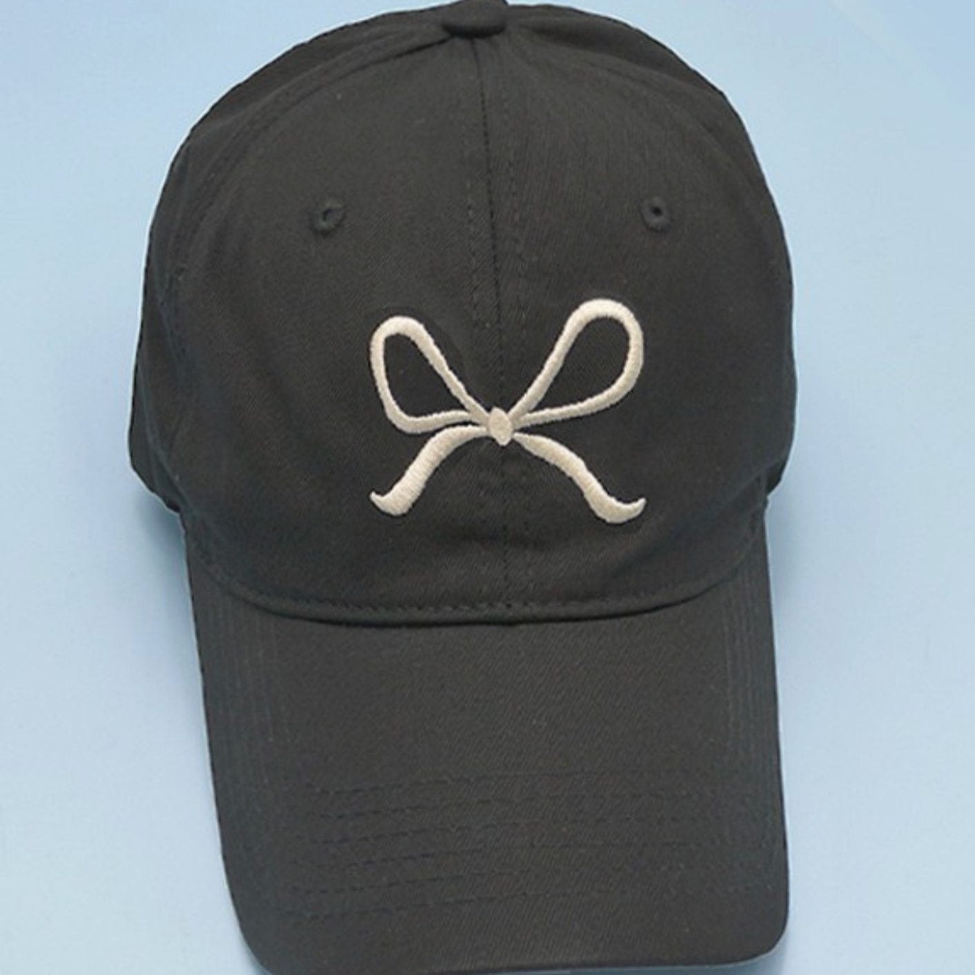 Black Bow Ribbon Baseball Cap