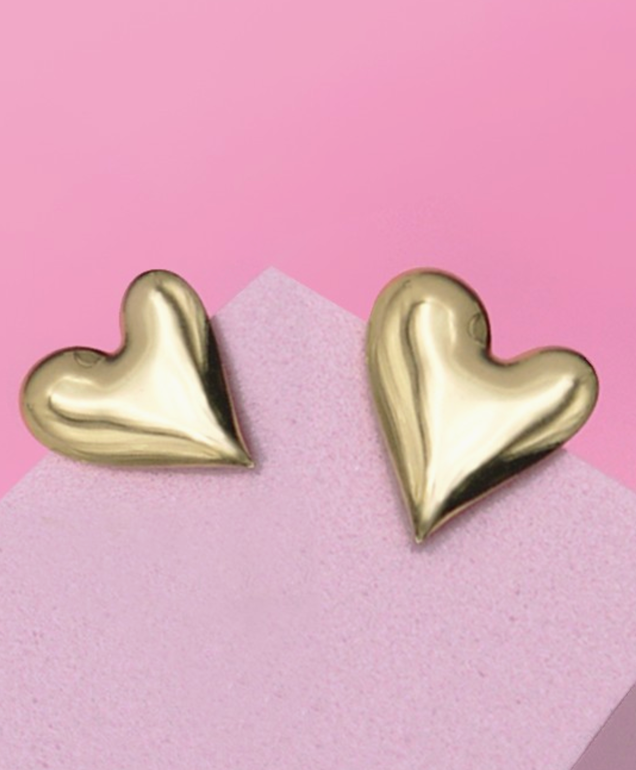 Gold Stud Heart Earrings